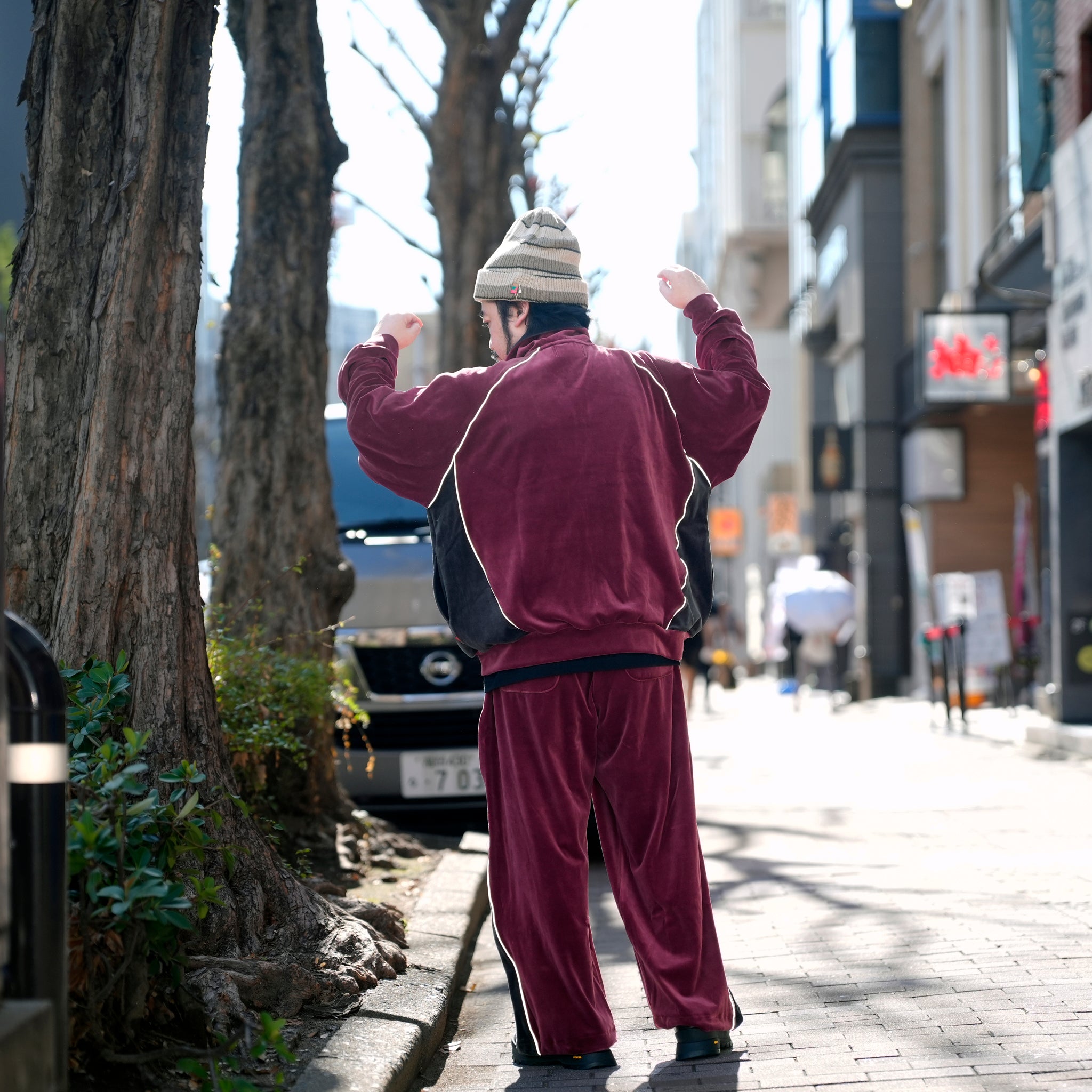 VELOUR TRACK EZ | Color_Wine | No_voo-1243_wine【VOO_ヴォー】