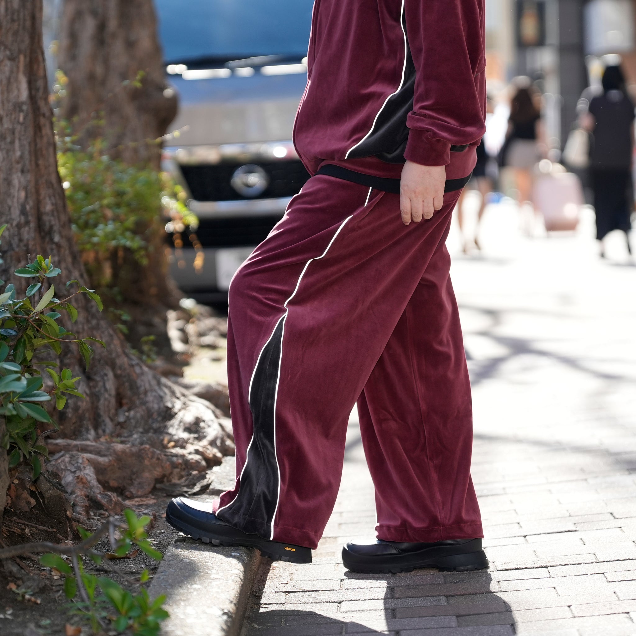 VELOUR TRACK EZ | Color_Wine | No_voo-1243_wine【VOO_ヴォー】