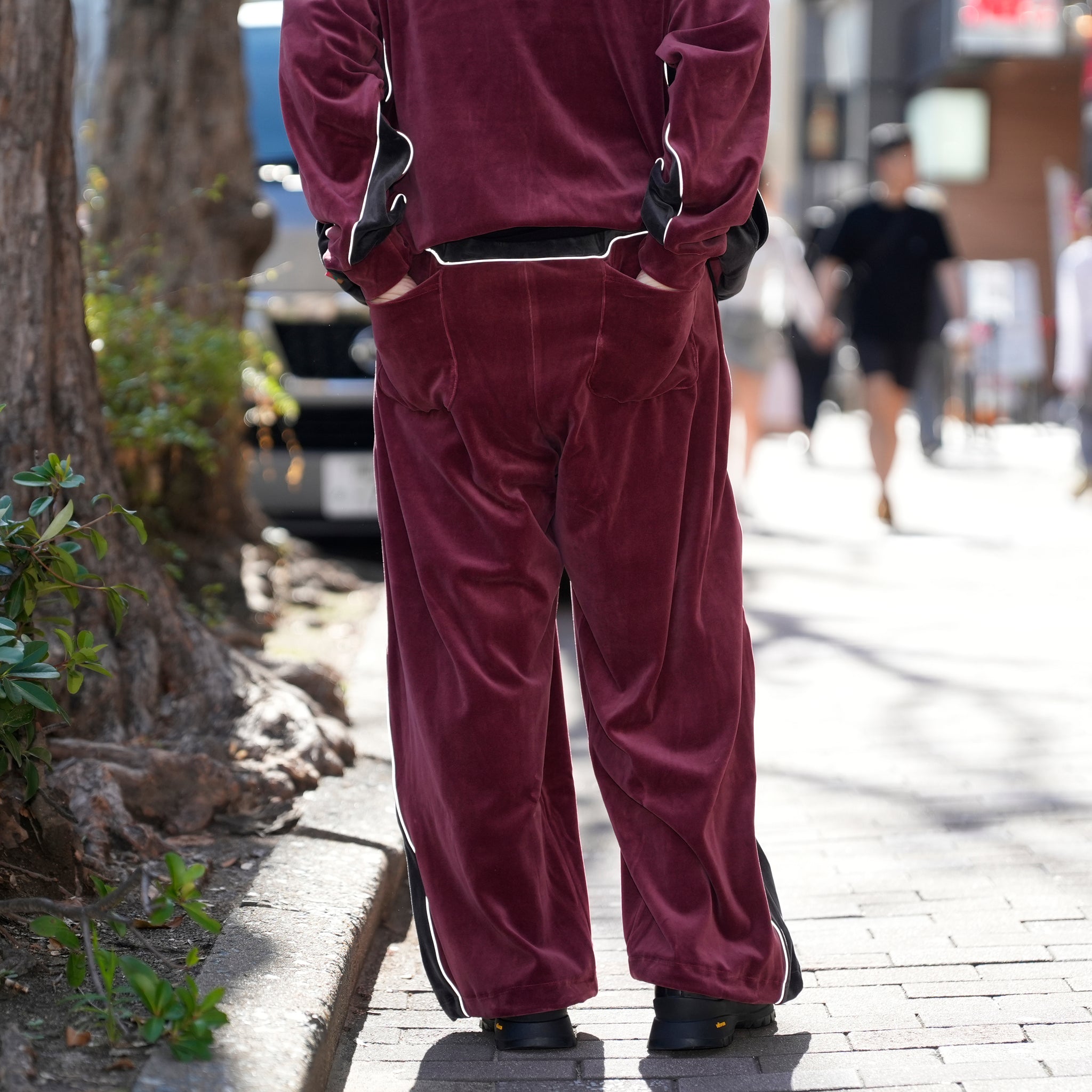 VELOUR TRACK EZ | Color_Wine | No_voo-1243_wine【VOO_ヴォー】
