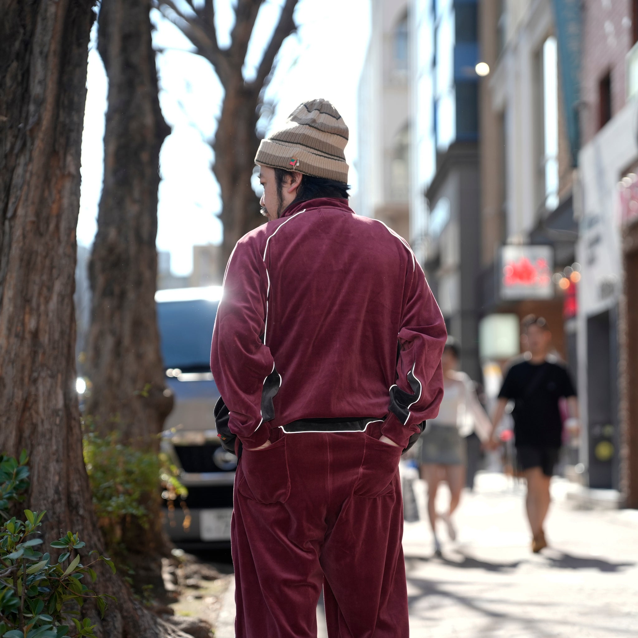 VELOUR TRACK EZ | Color_Wine | No_voo-1243_wine【VOO_ヴォー】