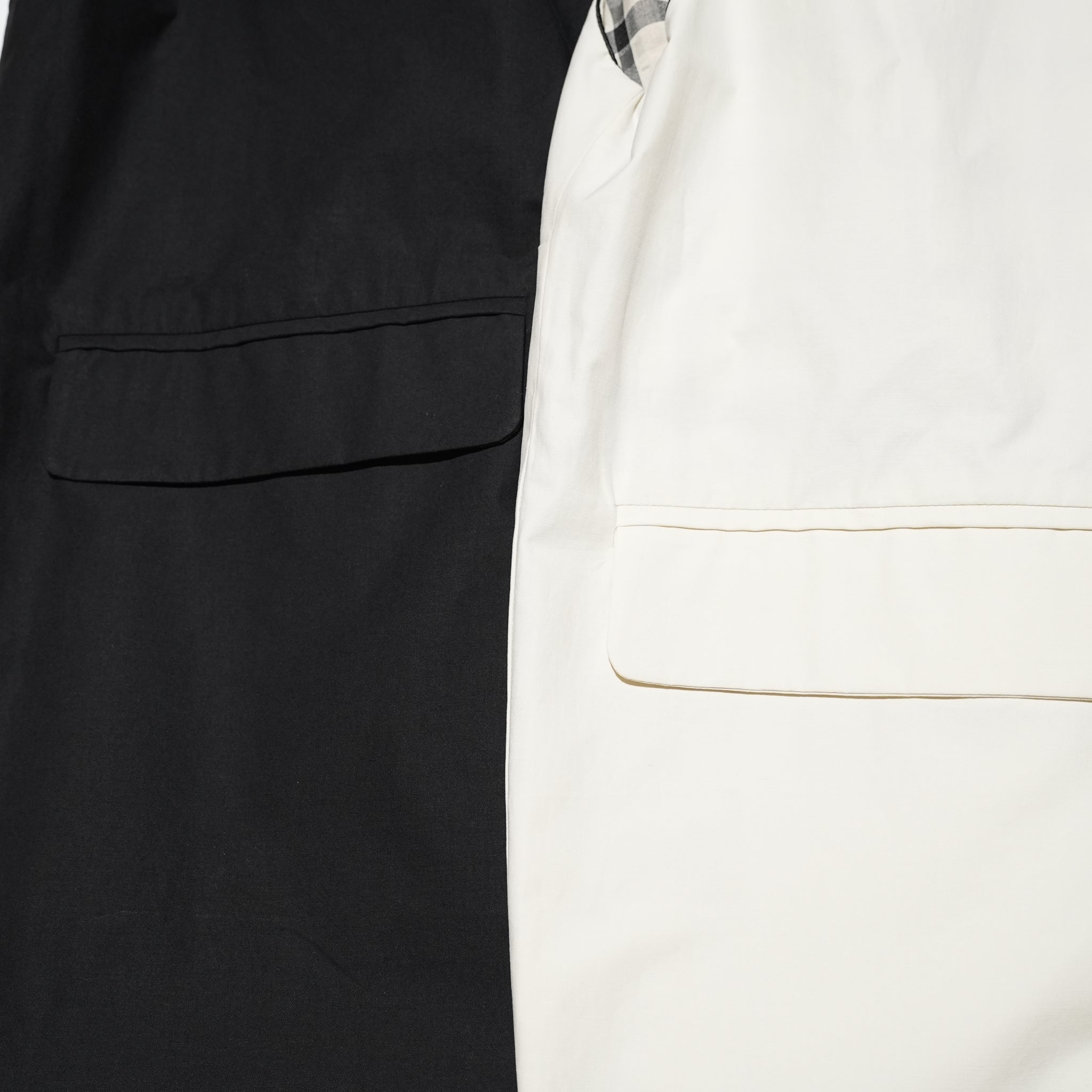 CHECK REVERSIBLE GILET JACKET – Off Beige / Black | WHYTO