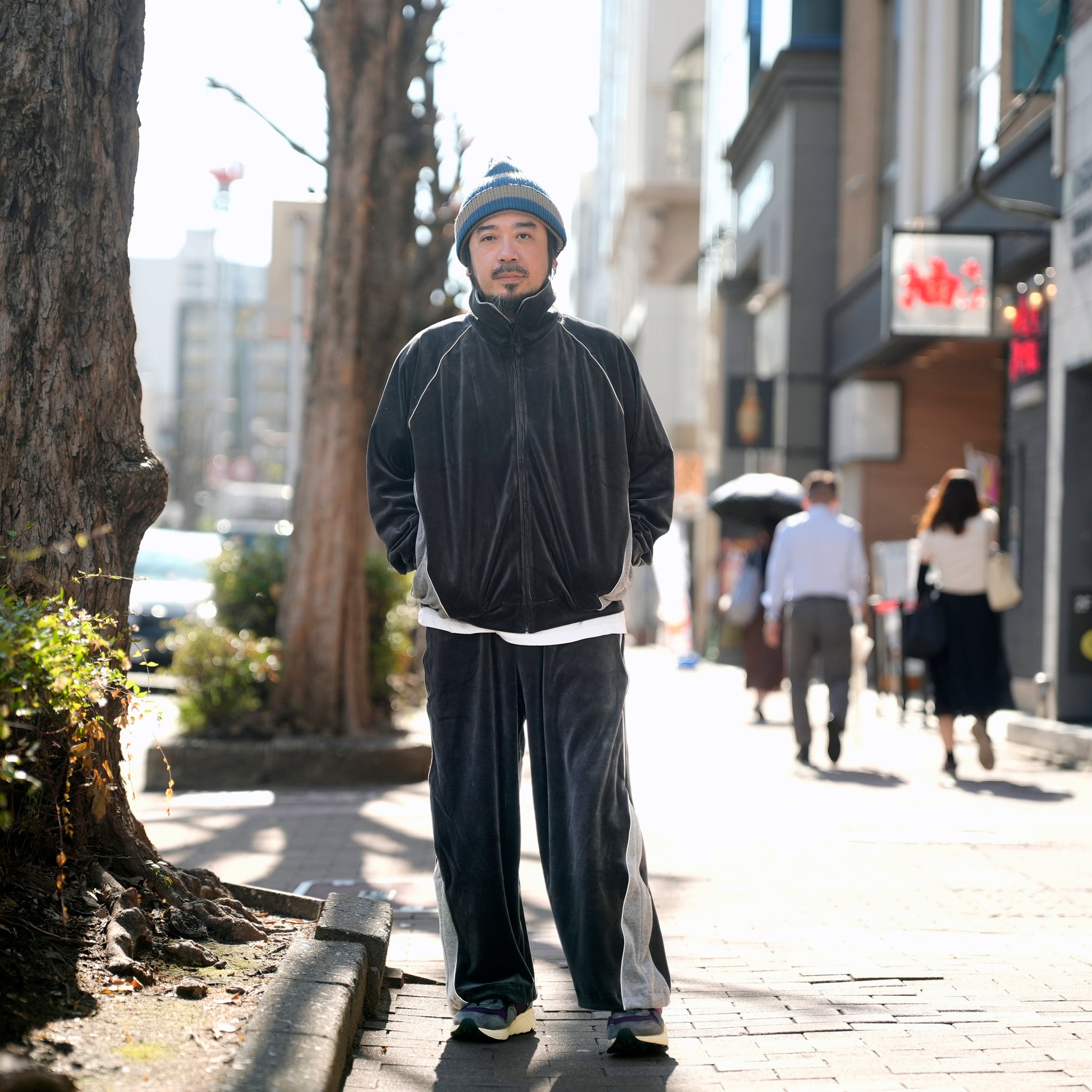 VELOUR TRACK JACKET | Color_Charcoal | No_voo-1242_charcoal【VOO_ヴォー】