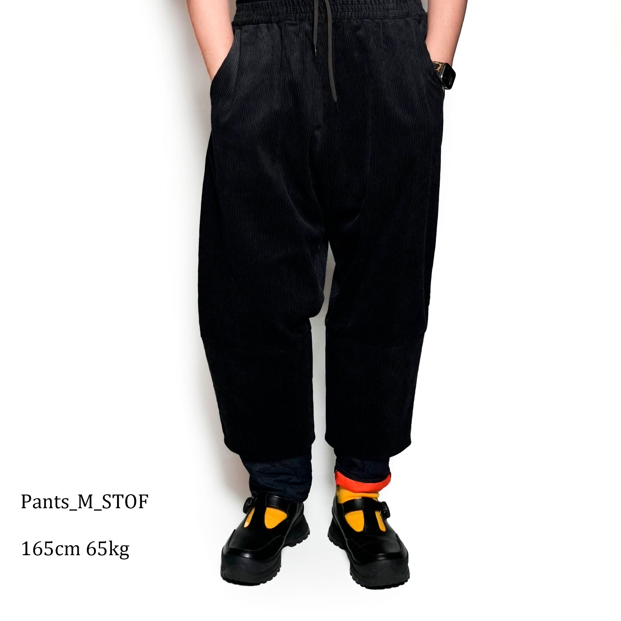 SF24AW-02_BLACK | Layer Corduroy Pants | Color:Black【STOF_ストフ】