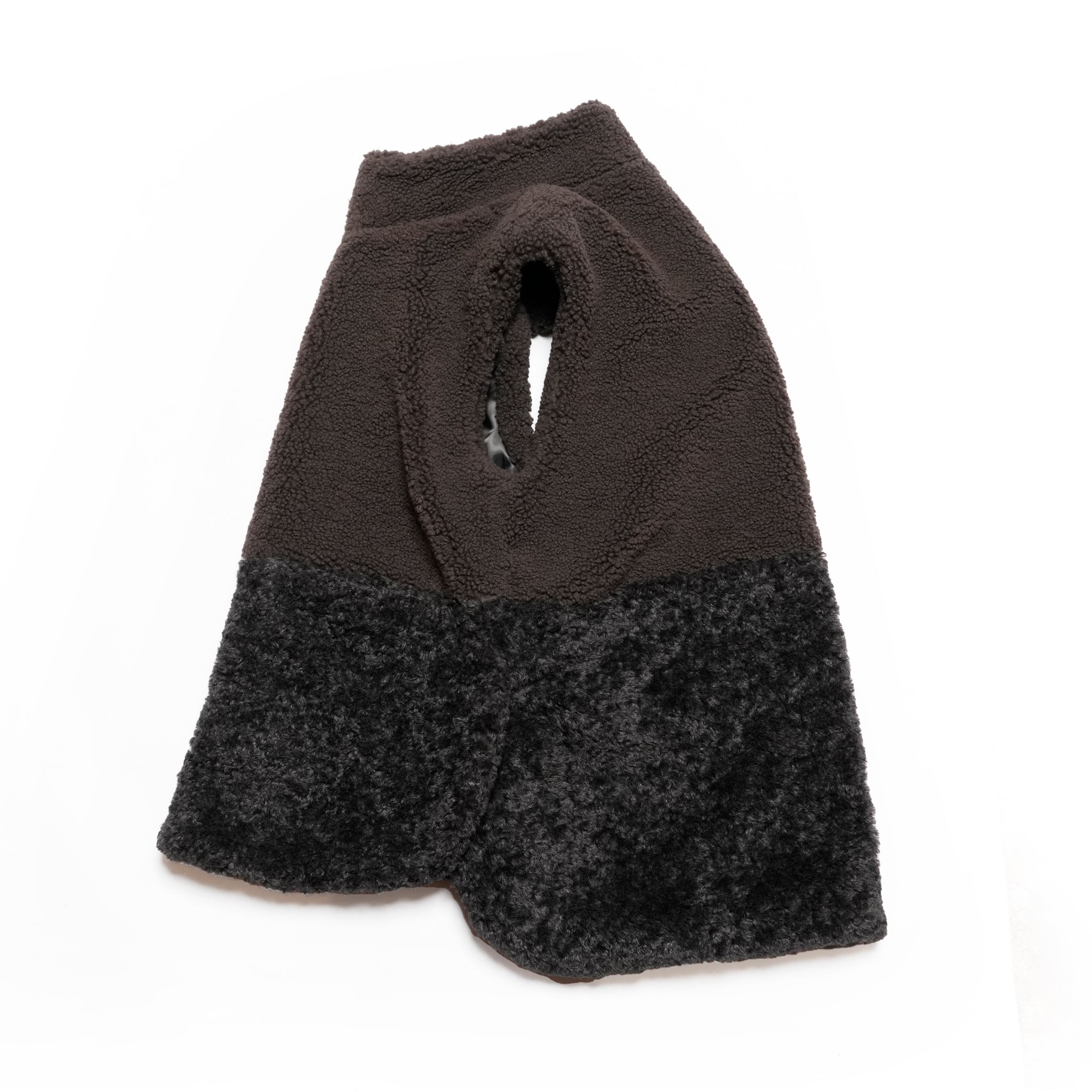 eco fur combination vest | Color_Charcoal | No_wht25fjk4045_ch【WHYTO_ホワイト】