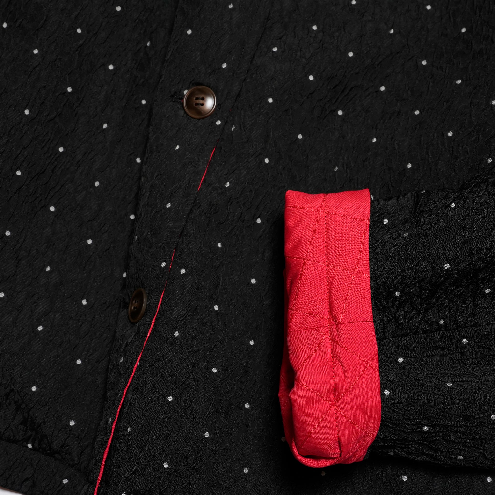 dot reversible quilt jacket | Color_Black | No_wht25fjk4051_bk【WHYTO_ホワイト】