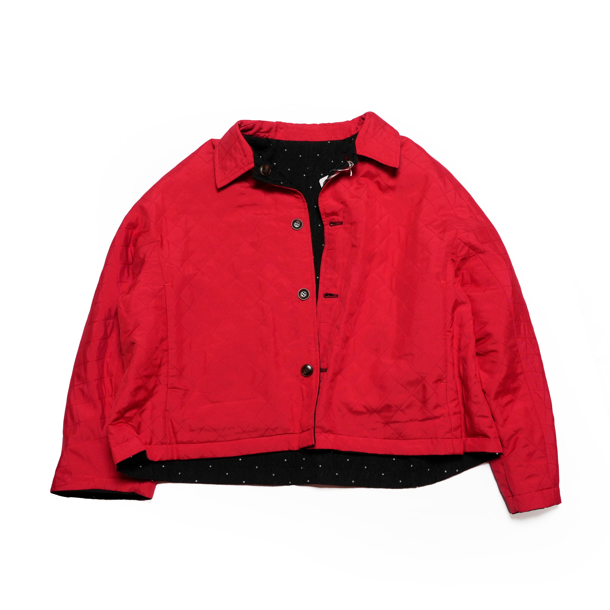 dot reversible quilt jacket | Color_Black | No_wht25fjk4051_bk【WHYTO_ホワイト】