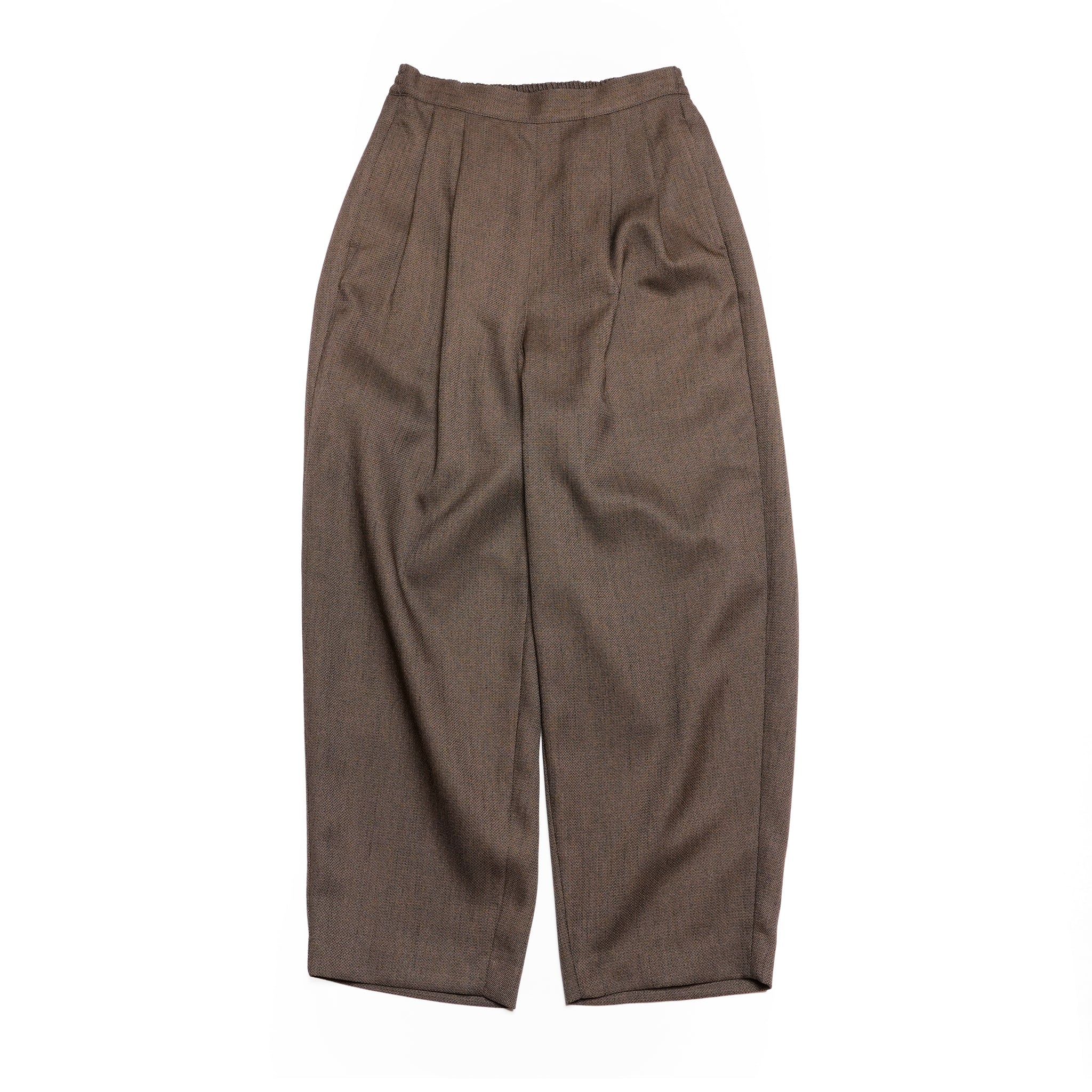 chic tweed round trouser | Color_Brown | No_wht25fpt4057_br【WHYTO_ホワイト】