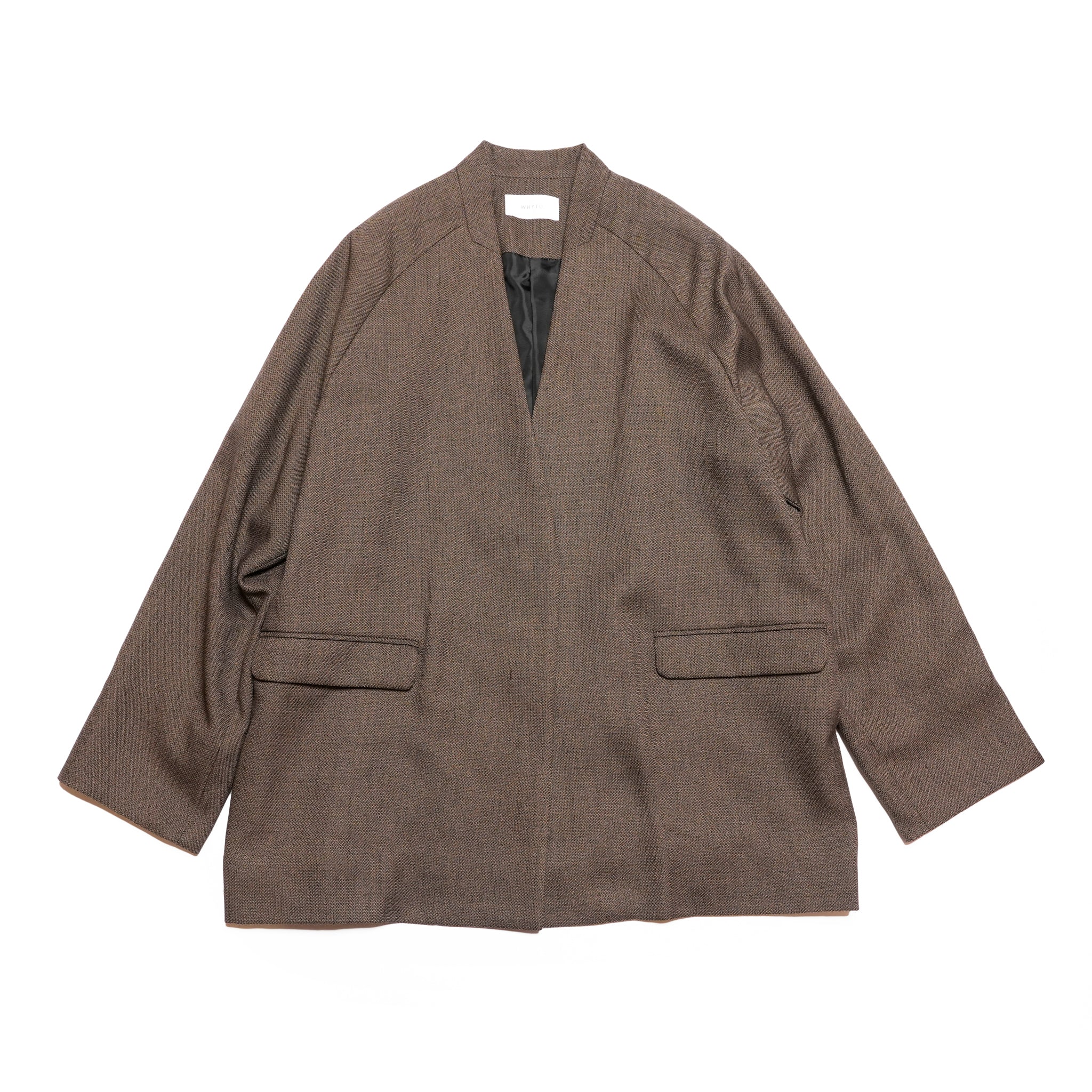 chic tweed over jacket | Color_Brown | No_wht25fjk4049_br【WHYTO_ホワイト】
