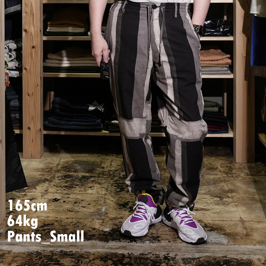 LISBOA_bp119 | RELAXED FIT ELASTIC WAIST.DRAWSTRING TROUSERS. | Color:Bp119 Charcoal【KARDO_カルド】