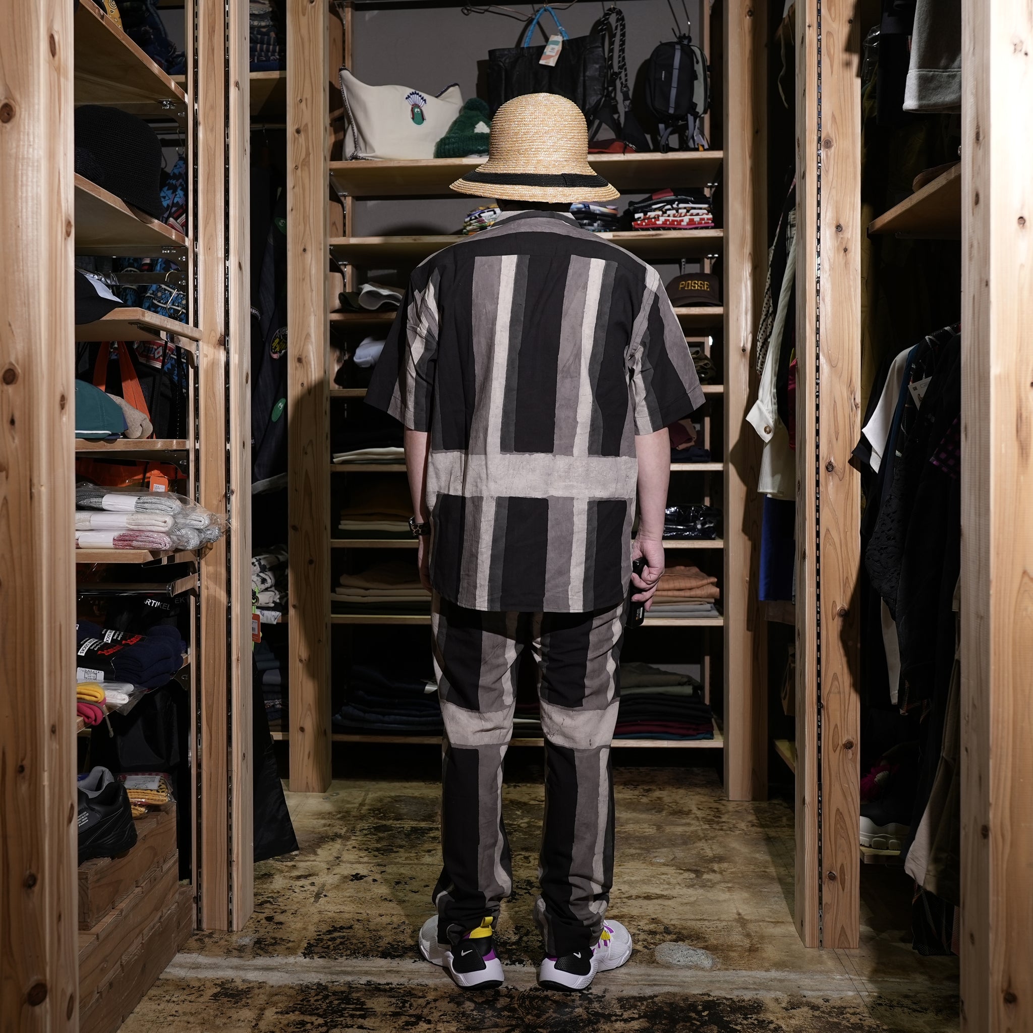 RONEN_bp119 | OVER SIZED CAMP COLLARSS SHIRT | Color:Bp119 Charcoal【KARDO_カルド】