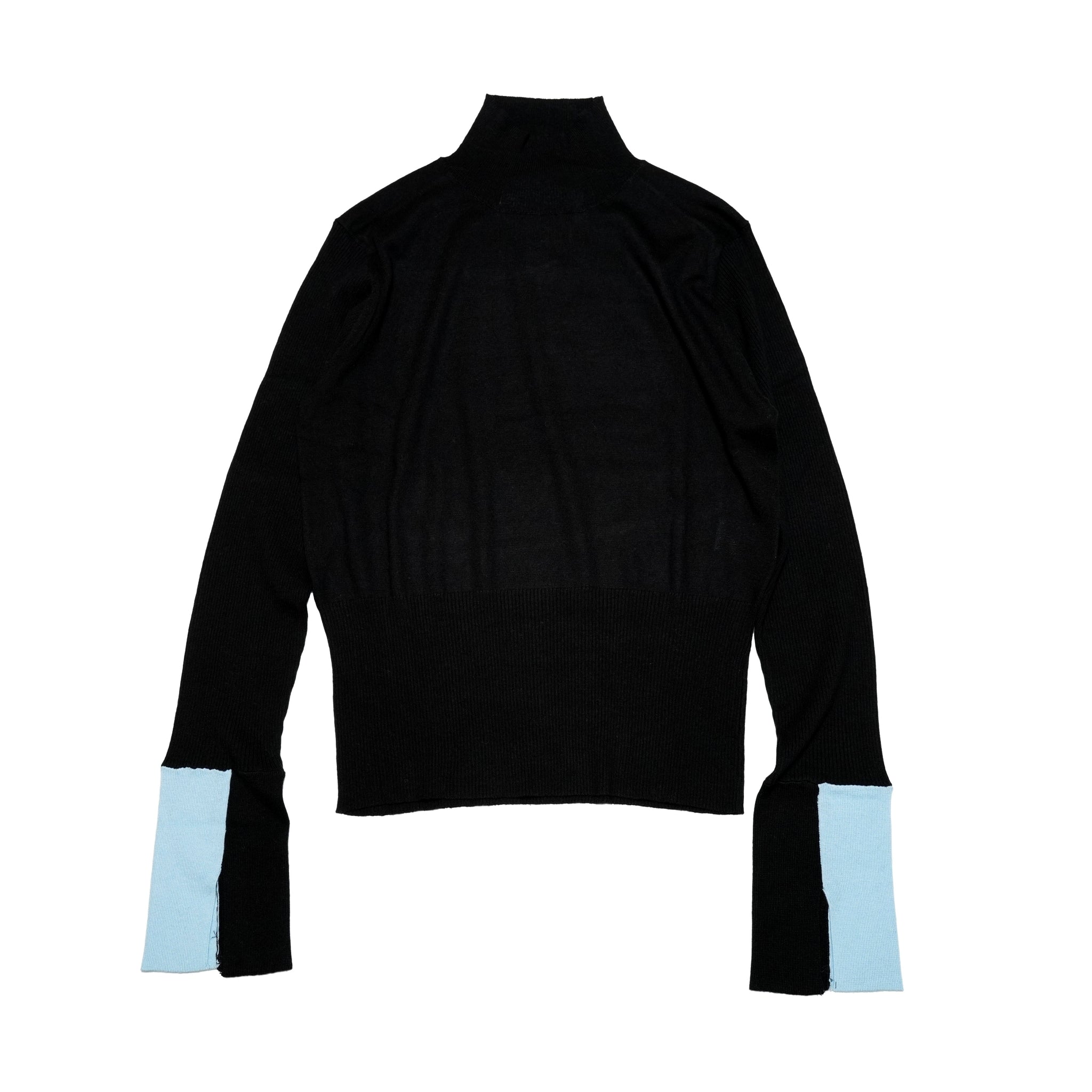 WHT24FKN4031_BLACK | color block knit | Color:Black【WHYTO_ホワイト】