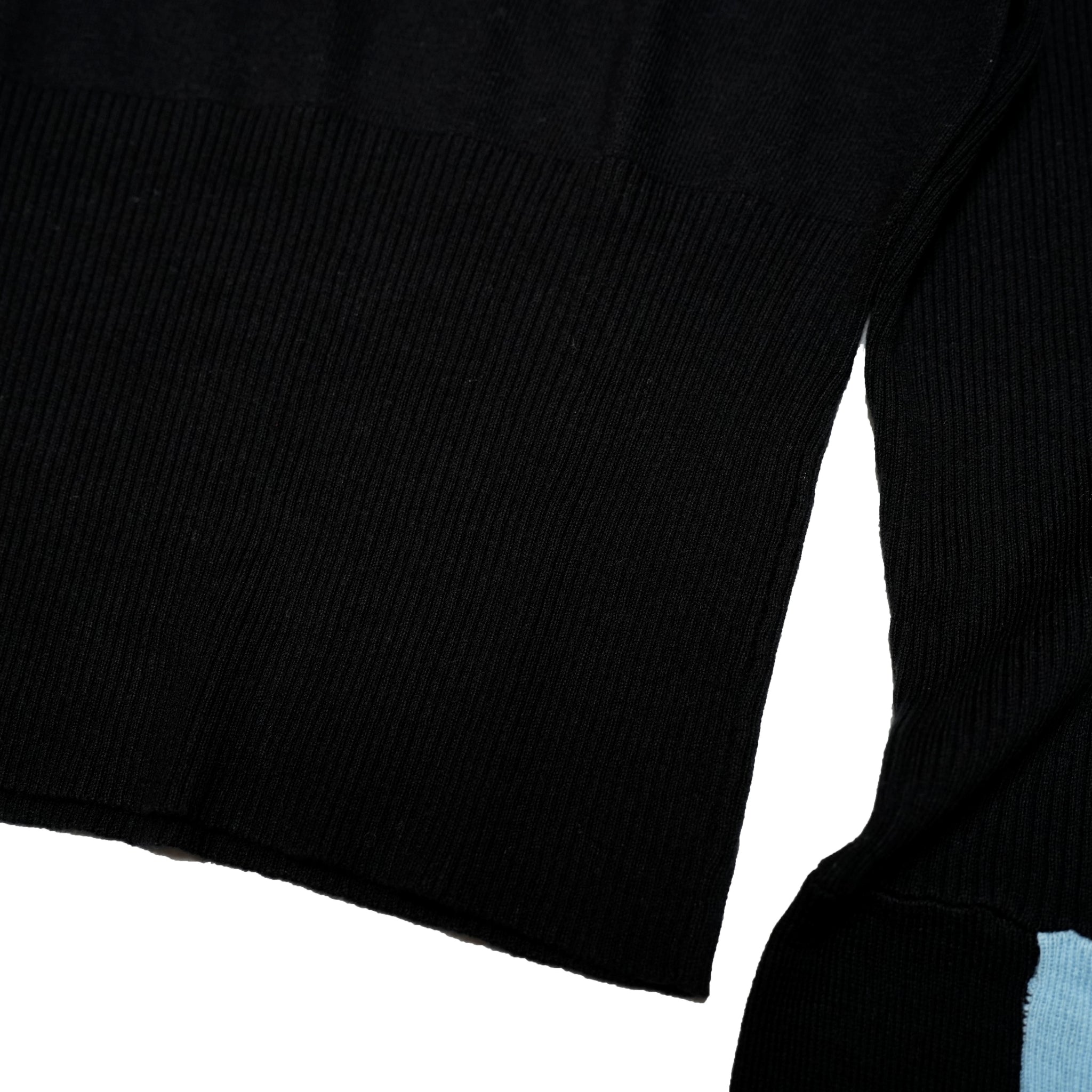 Color Block Knit – Black | WHYTO