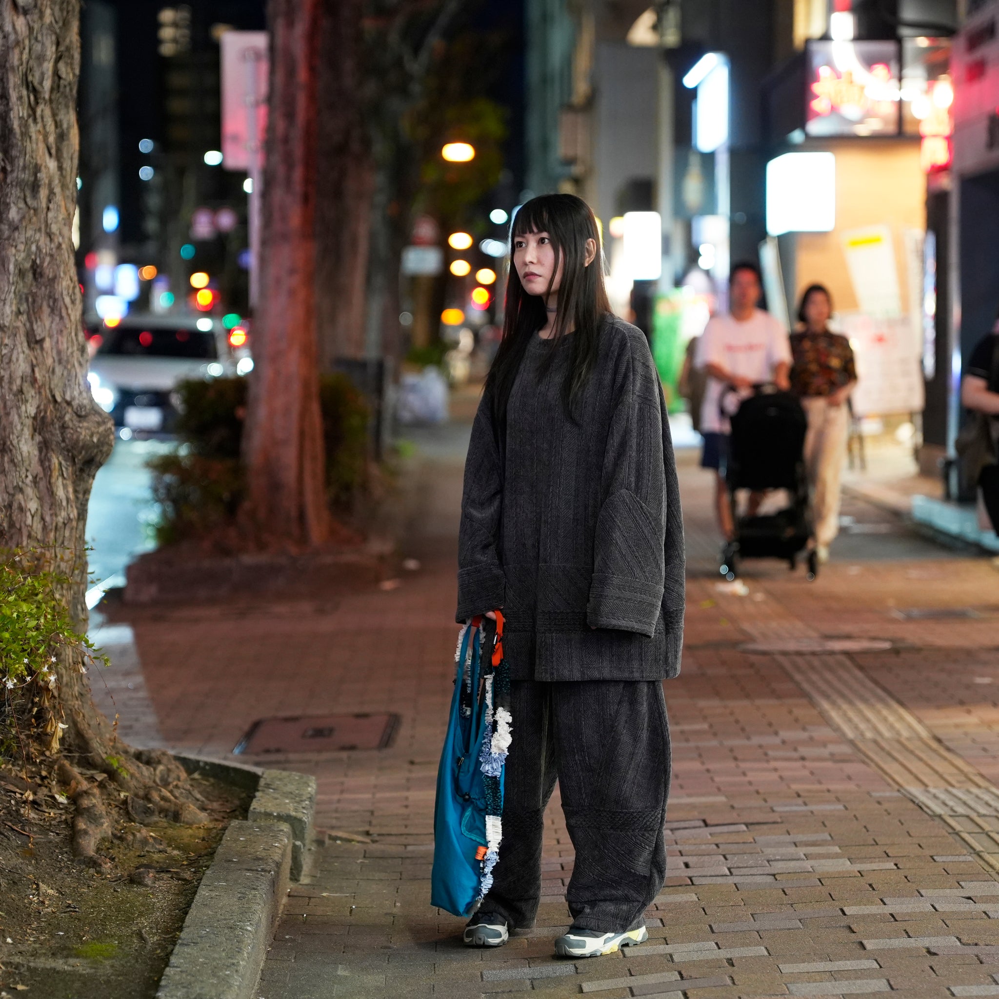Pattern Switch Pullover | Color_Charcoal | No_bsd25aw-17_charcoal【BEDSIDEDRAMA_ベッドサイドドラマ】
