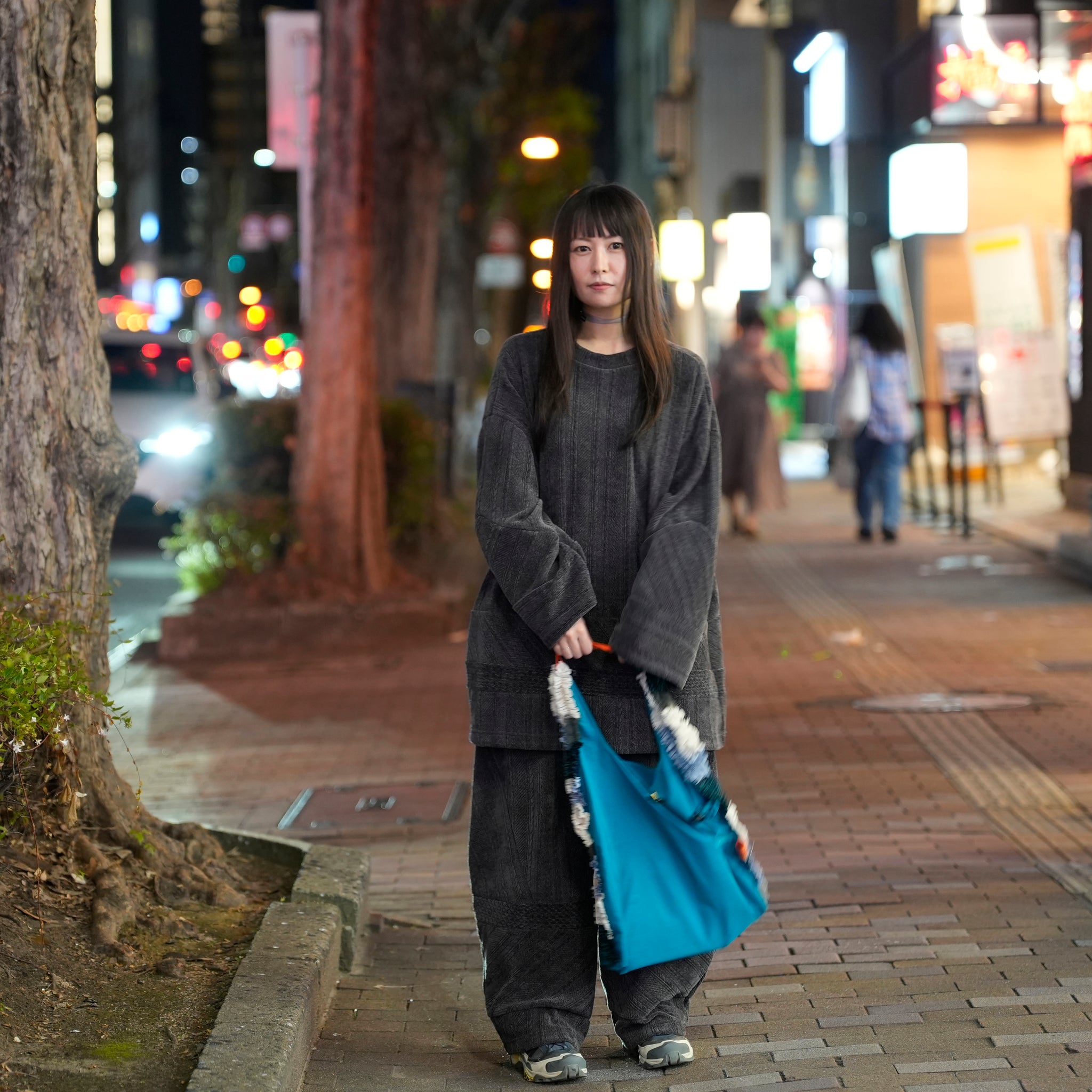 Pattern Switch Pullover | Color_Charcoal | No_bsd25aw-17_charcoal【BEDSIDEDRAMA_ベッドサイドドラマ】
