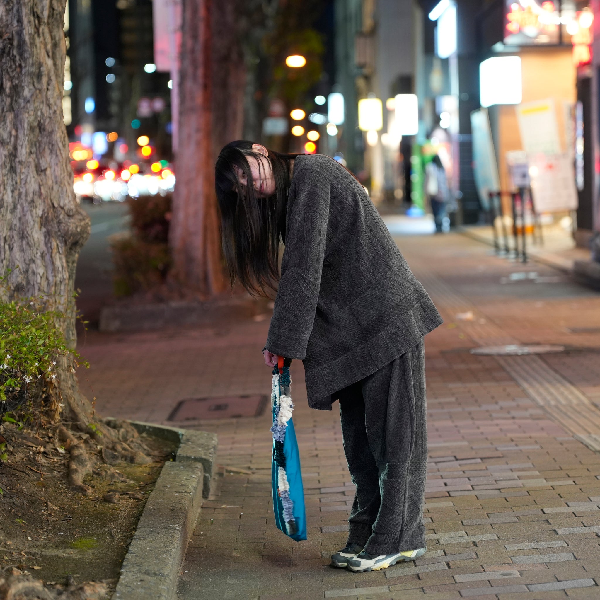 Pattern Switch Pullover | Color_Charcoal | No_bsd25aw-17_charcoal【BEDSIDEDRAMA_ベッドサイドドラマ】