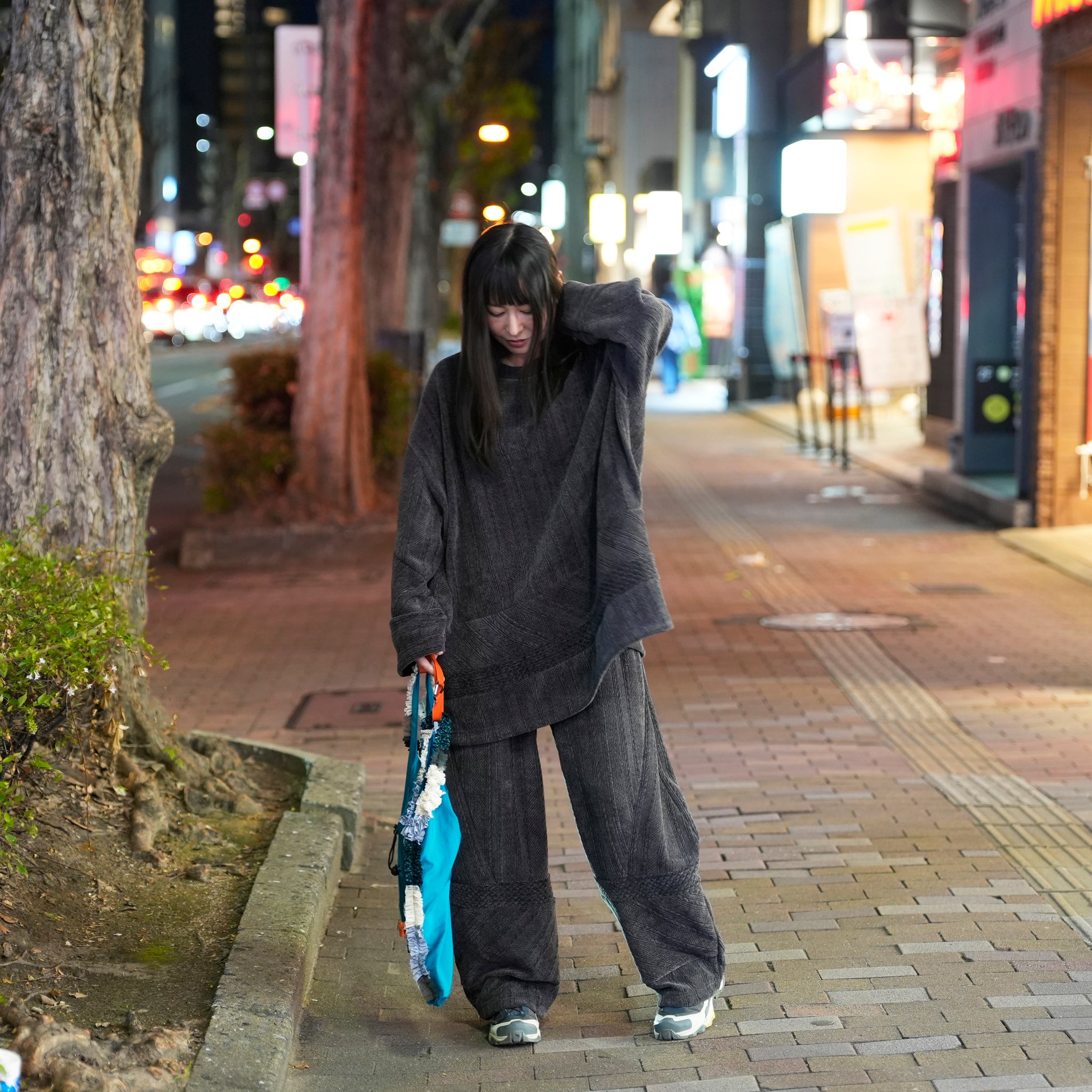 Pattern Switch Pullover | Color_Charcoal | No_bsd25aw-17_charcoal【BEDSIDEDRAMA_ベッドサイドドラマ】