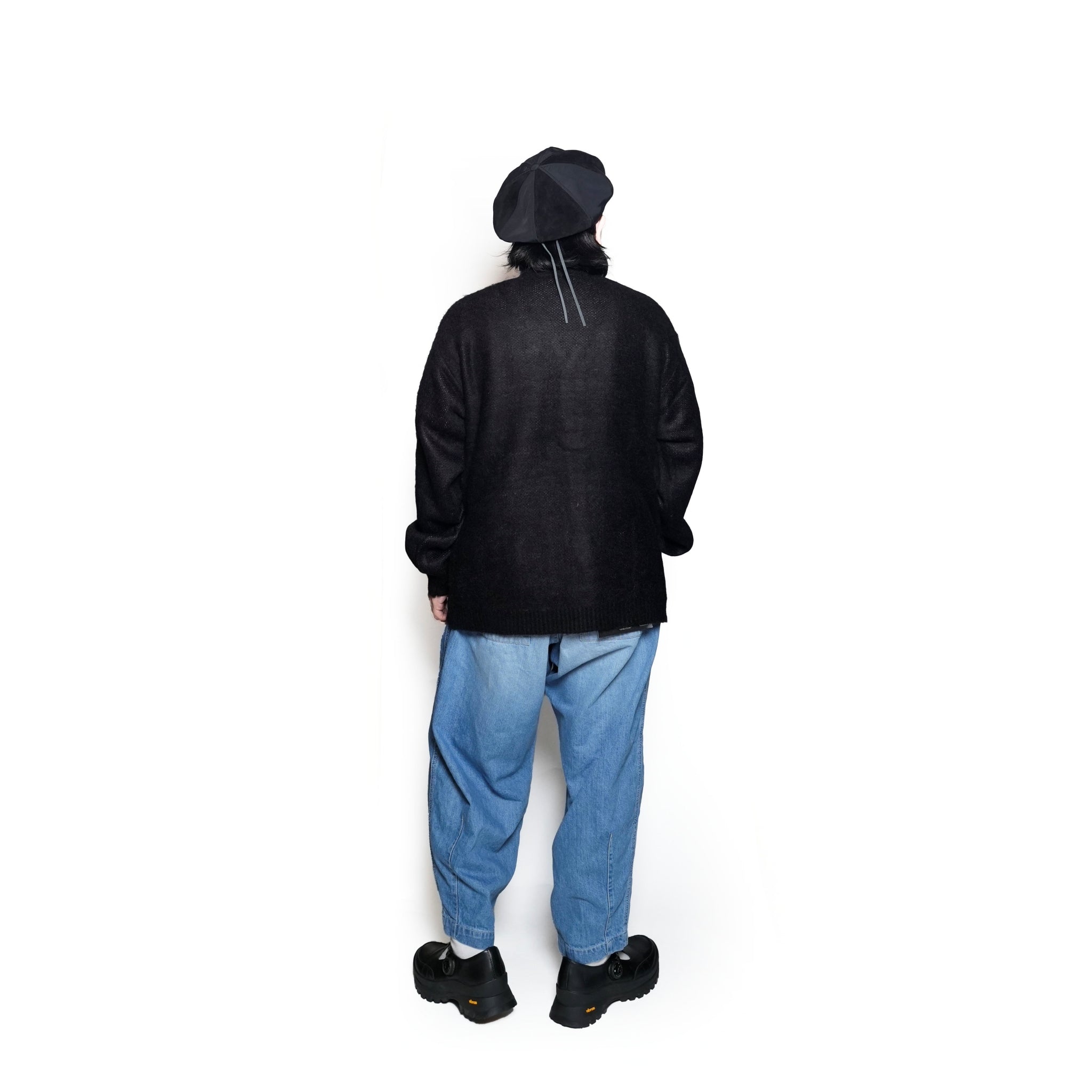 tc24f010_BLACK | shaggy color cardigan | Color:Black【TOWNCRAFT_タウンクラフト】