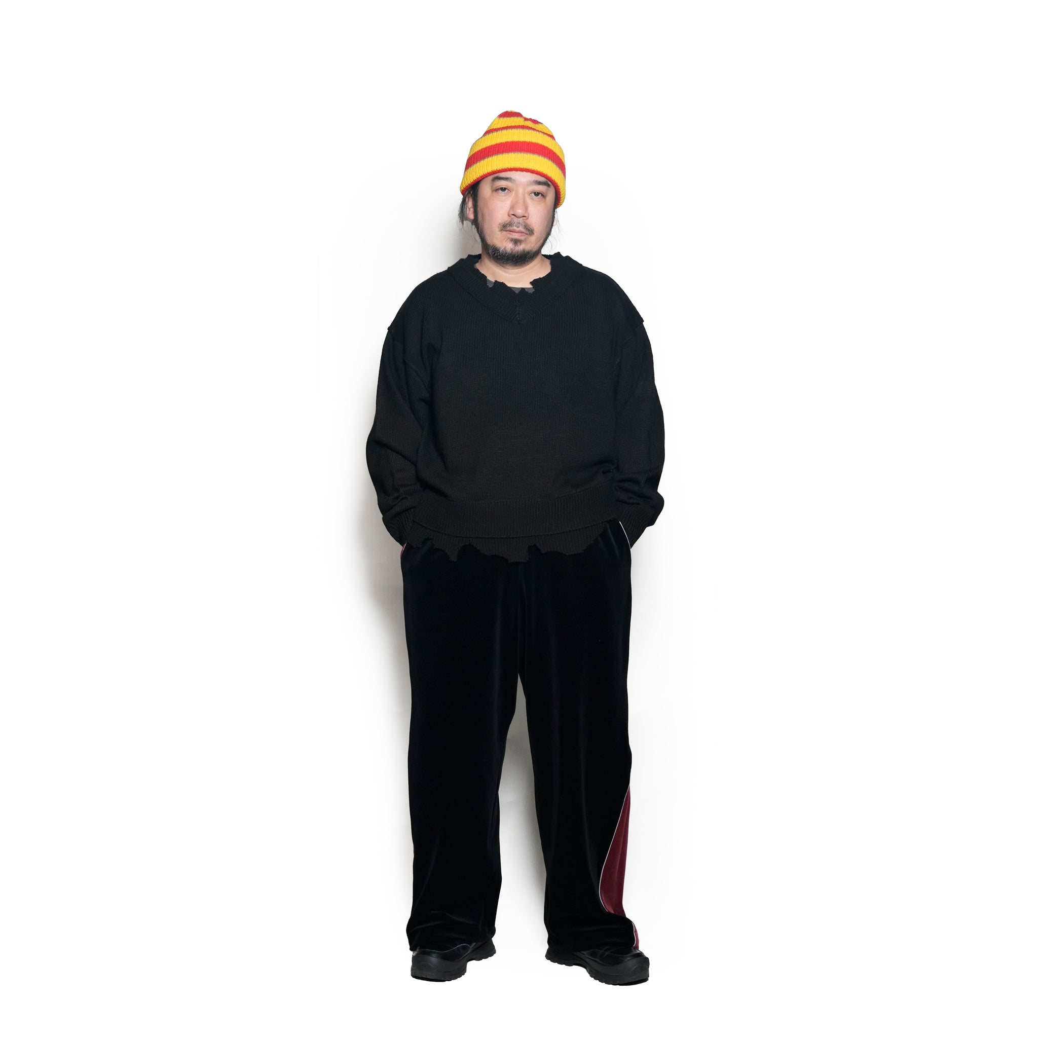 VELOUR TRACK EZ | Color_Black | No_voo-1243_black【VOO_ヴォー】【入荷予定アイテム・入荷連絡可能】