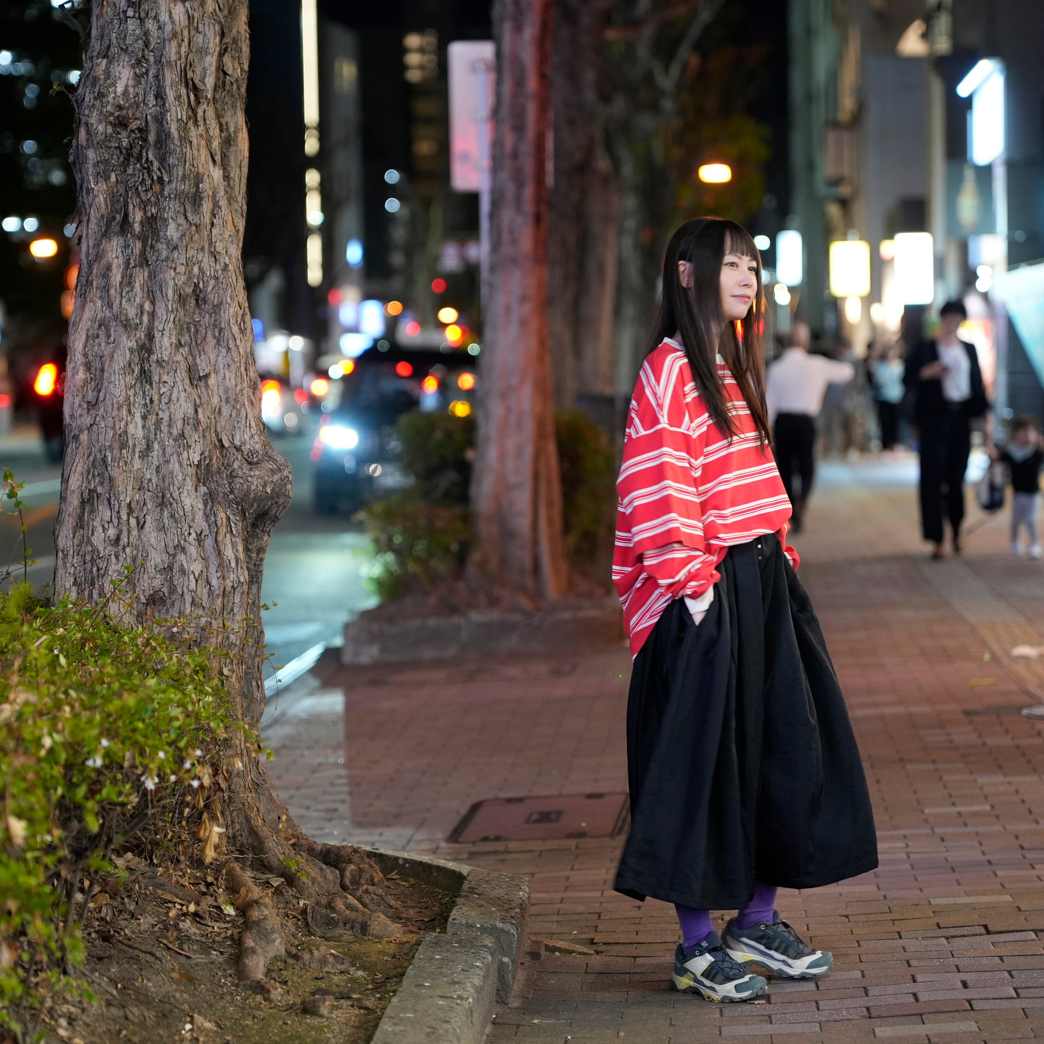 Border Layered Long Sleeve T-shirt | Color:ホワイトムスク/ネイビー/ハートフルレッド【AMBERGLEAM_アンバーグリーム】1328151111