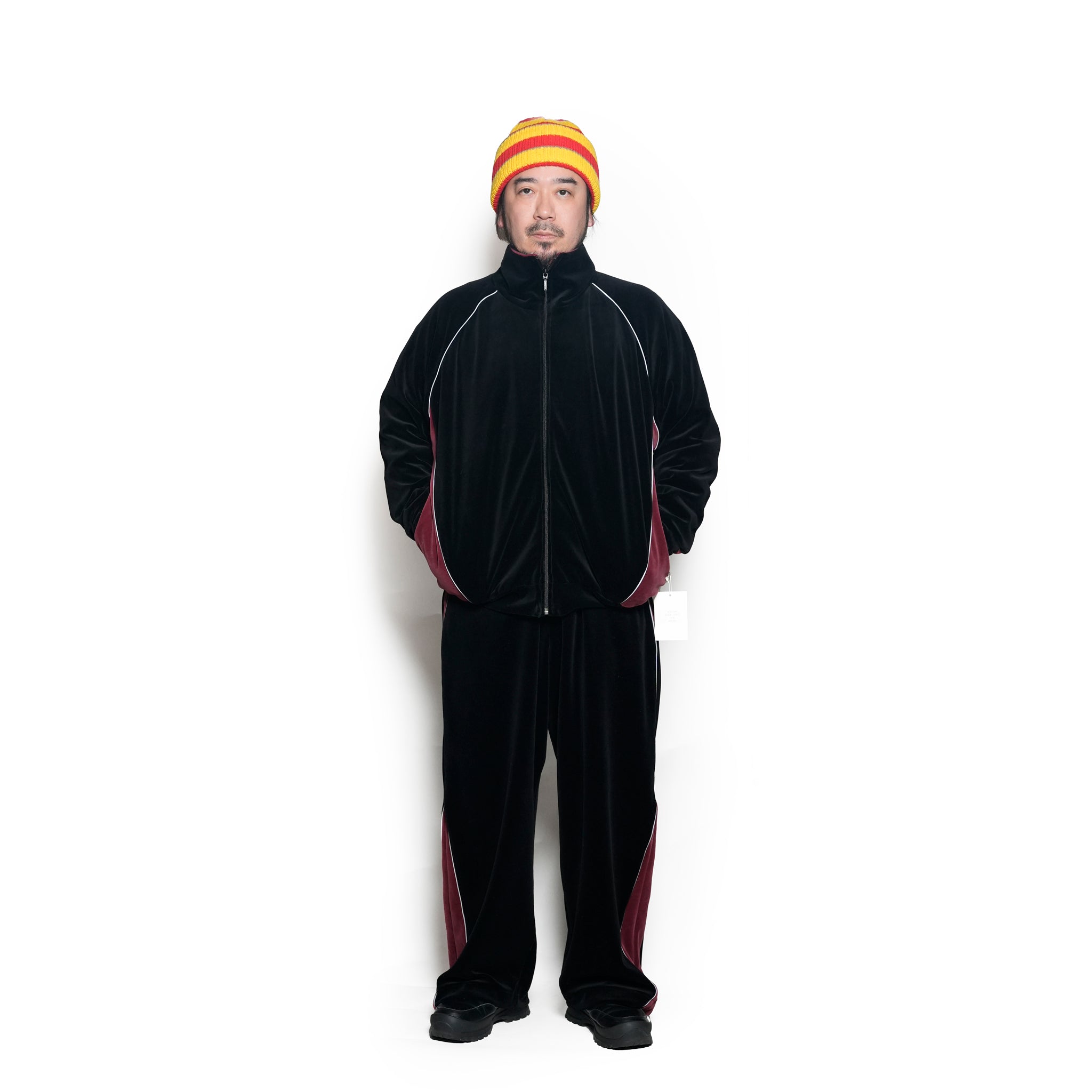 VELOUR TRACK JACKET | Color_Black | No_voo-1242_black【VOO_ヴォー】【入荷予定アイテム・入荷連絡可能】