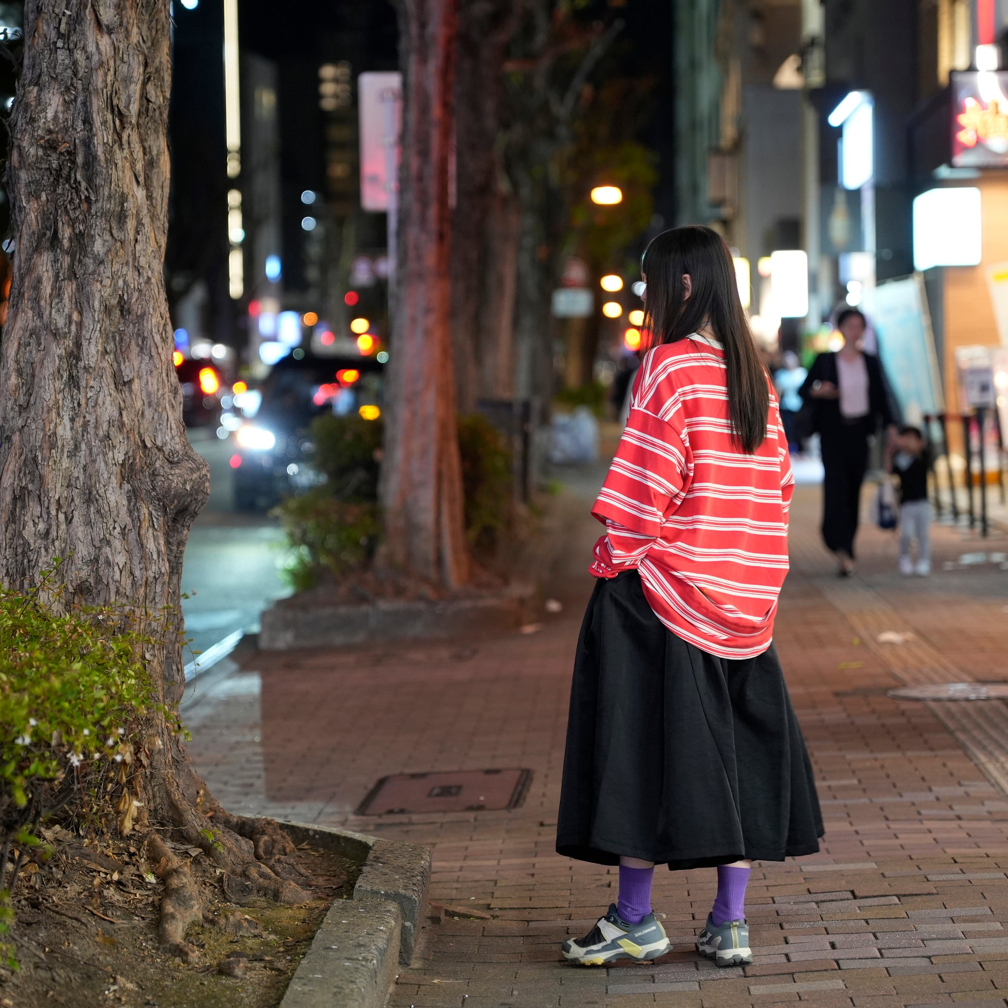 Border Layered Long Sleeve T-shirt | Color:ホワイトムスク/ネイビー/ハートフルレッド【AMBERGLEAM_アンバーグリーム】1328151111