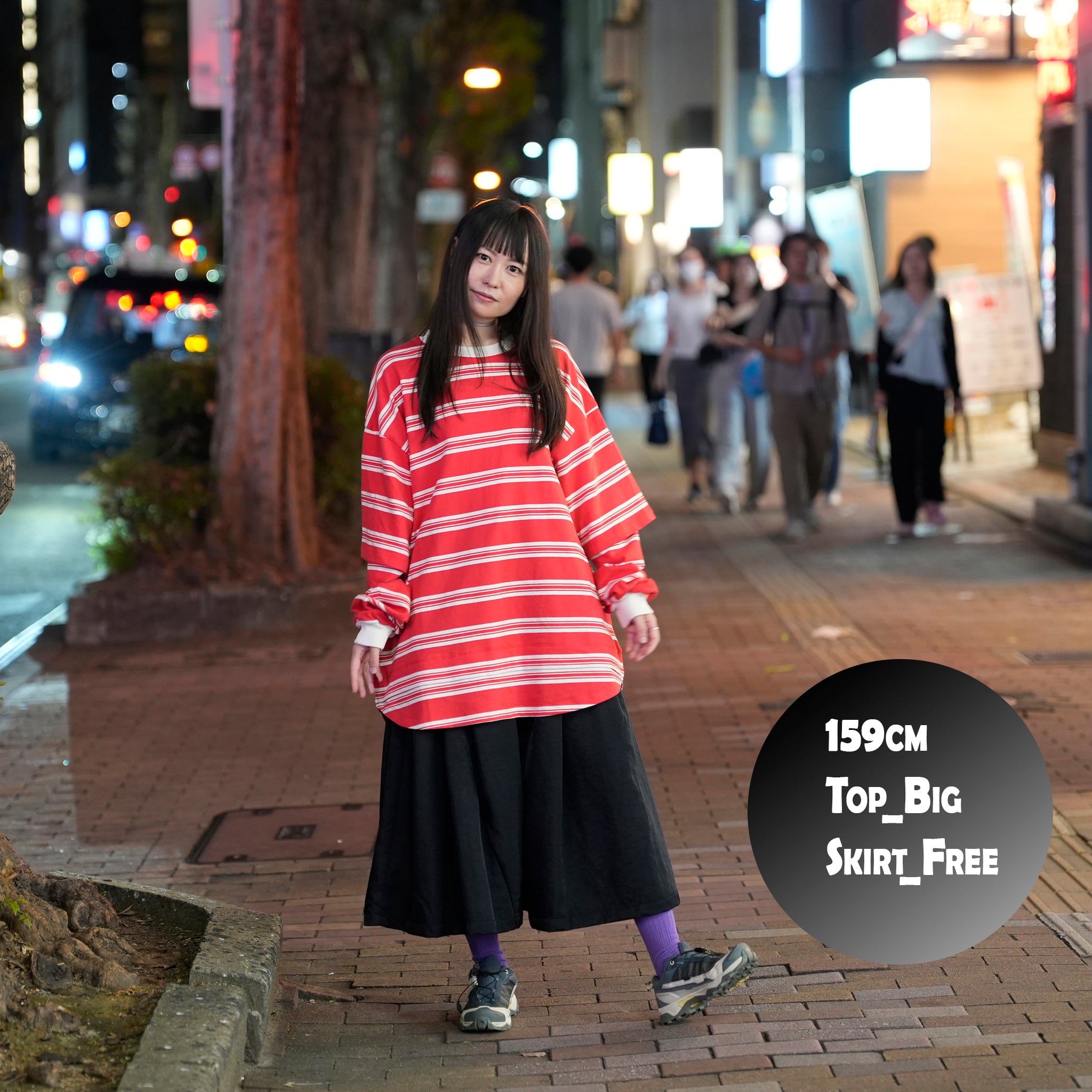 Border Layered Long Sleeve T-shirt | Color:ホワイトムスク/ネイビー/ハートフルレッド【AMBERGLEAM_アンバーグリーム】1328151111