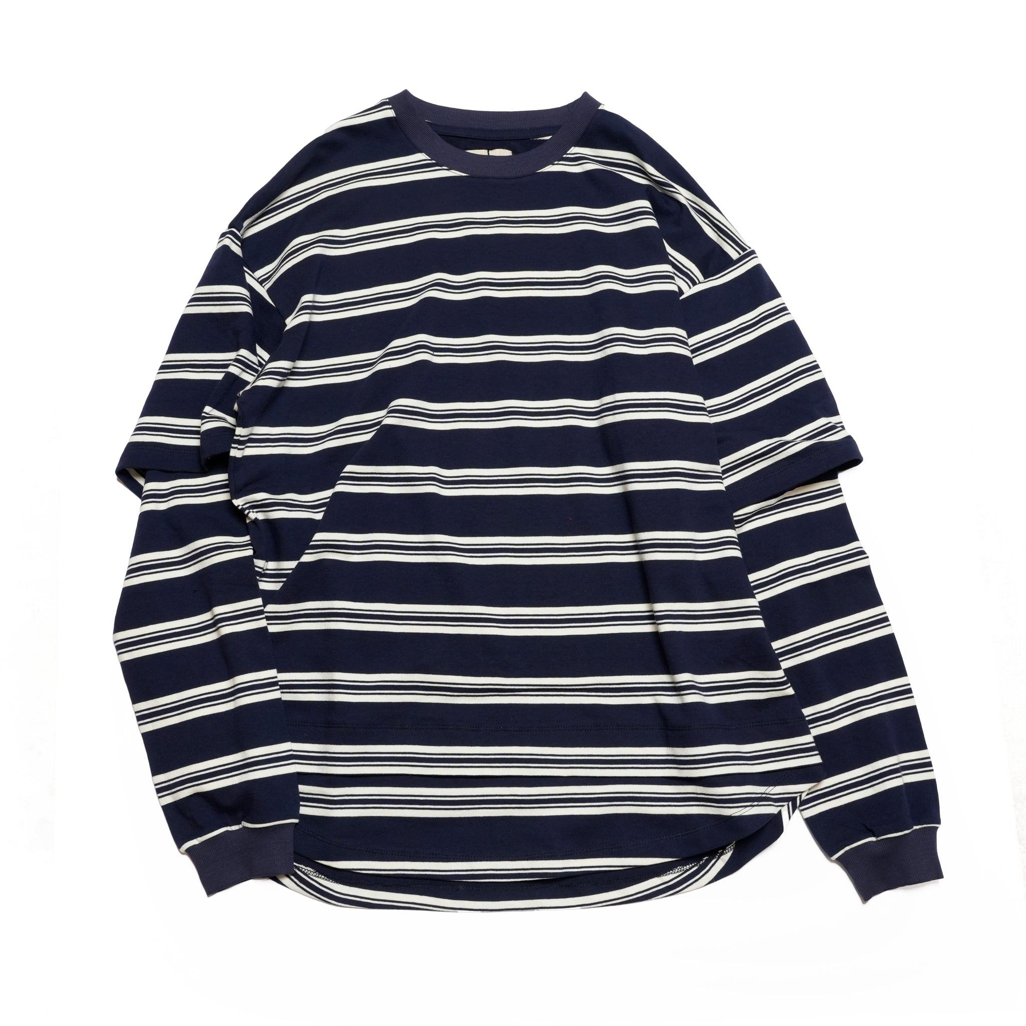 Border Layered Long Sleeve T-shirt | Color:ホワイトムスク/ネイビー/ハートフルレッド【AMBERGLEAM_アンバーグリーム】1328151111