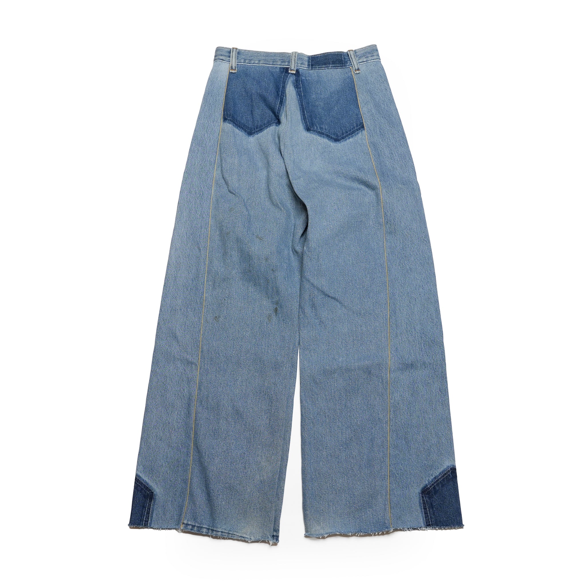mate-270 | wフレアデニム | Color:Blue | Size:S【REHERSALL_リハーズオール】