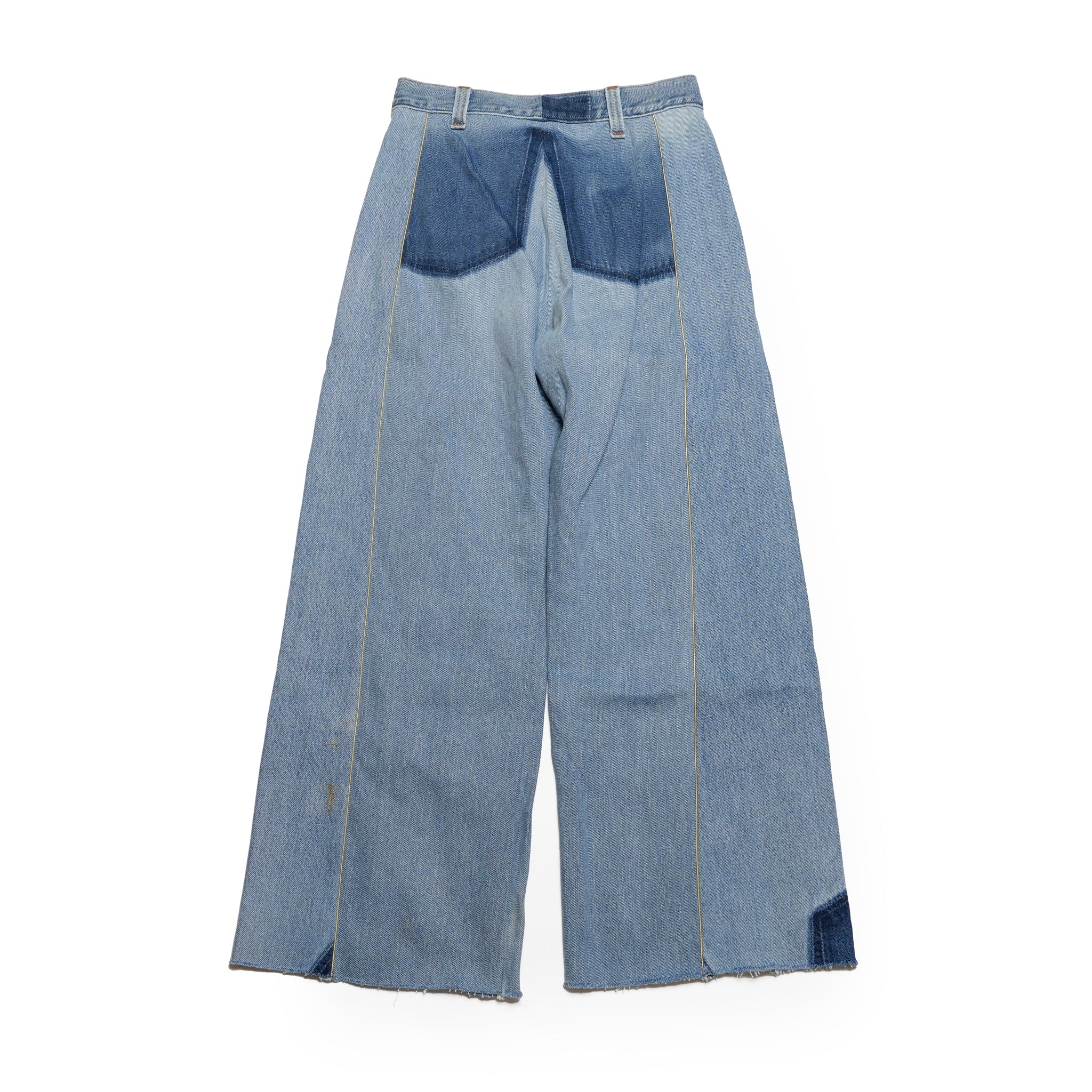 mate-270 | wフレアデニム | Color:Blue | Size:S【REHERSALL_リハーズオール】
