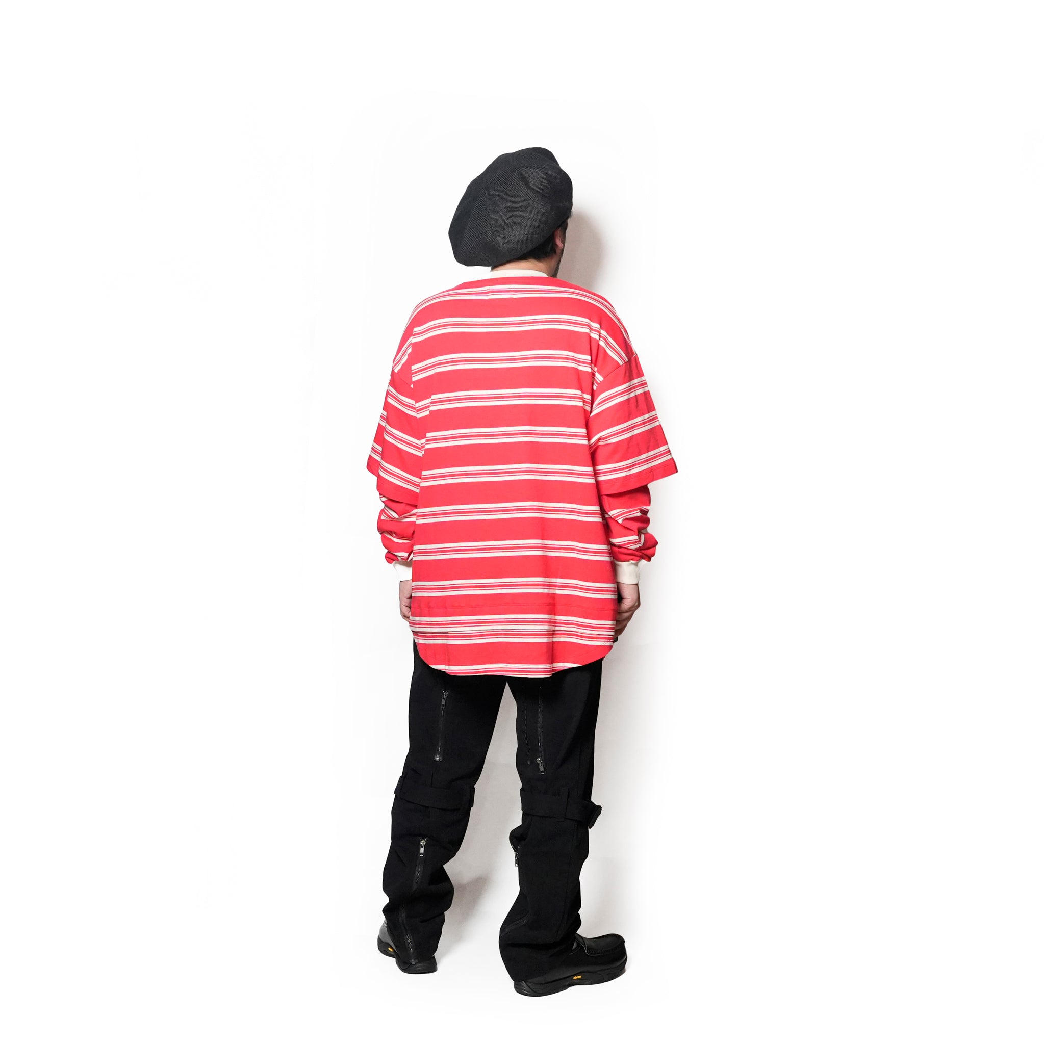 Border Layered Long Sleeve T-shirt | Color:ホワイトムスク/ネイビー/ハートフルレッド【AMBERGLEAM_アンバーグリーム】1328151111