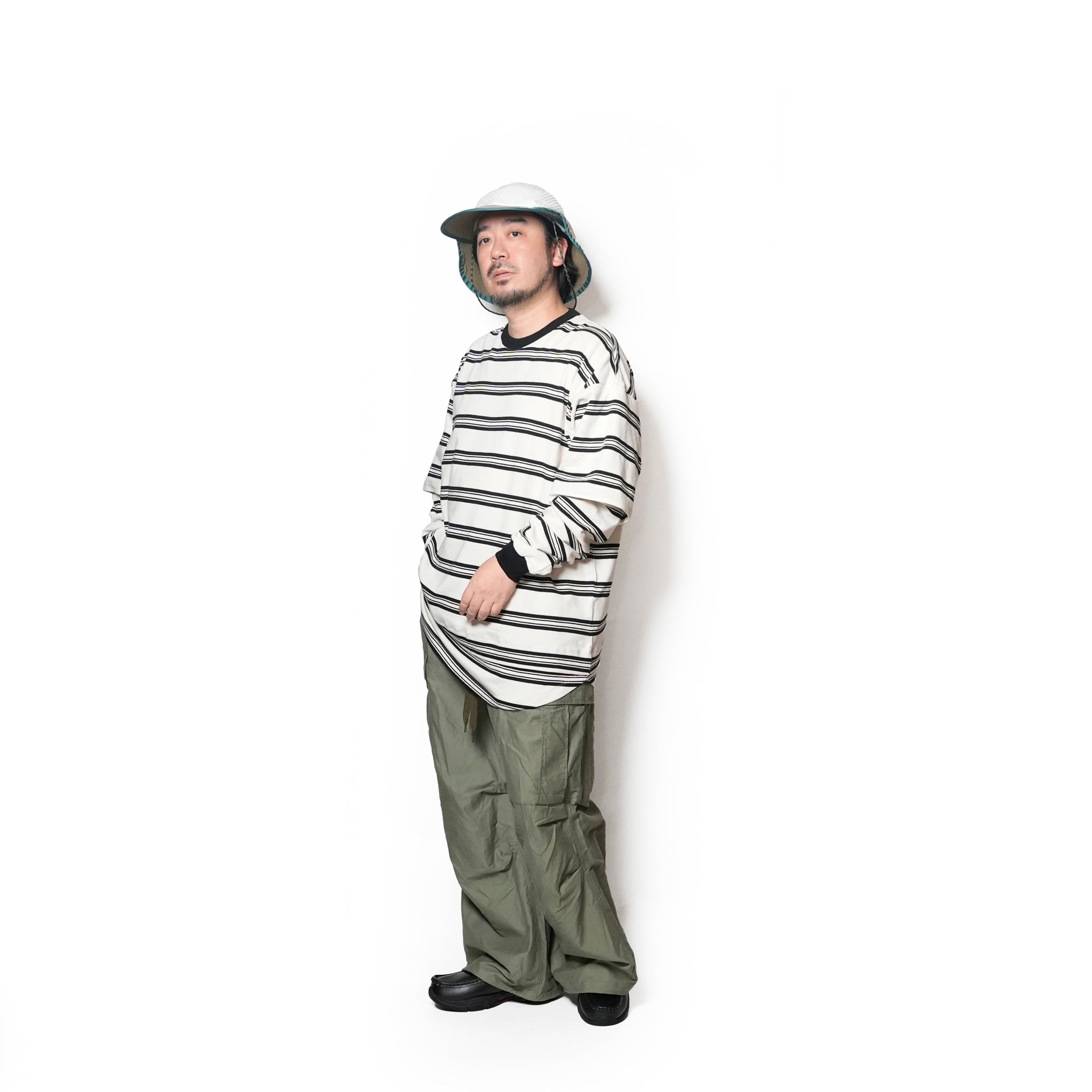 Border Layered Long Sleeve T-shirt | Color:ホワイトムスク/ネイビー/ハートフルレッド【AMBERGLEAM_アンバーグリーム】1328151111