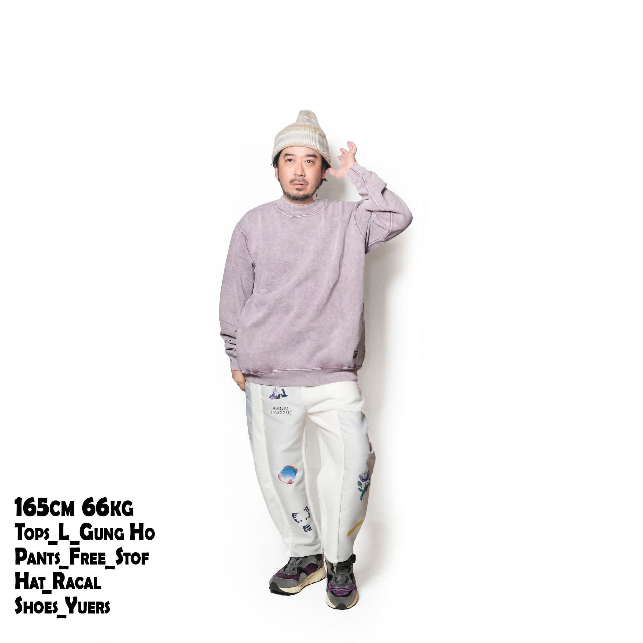 SWEAT HI-NECK | Color_Purple | No_gh5f006_purple【GUNG HO_ガンホー】