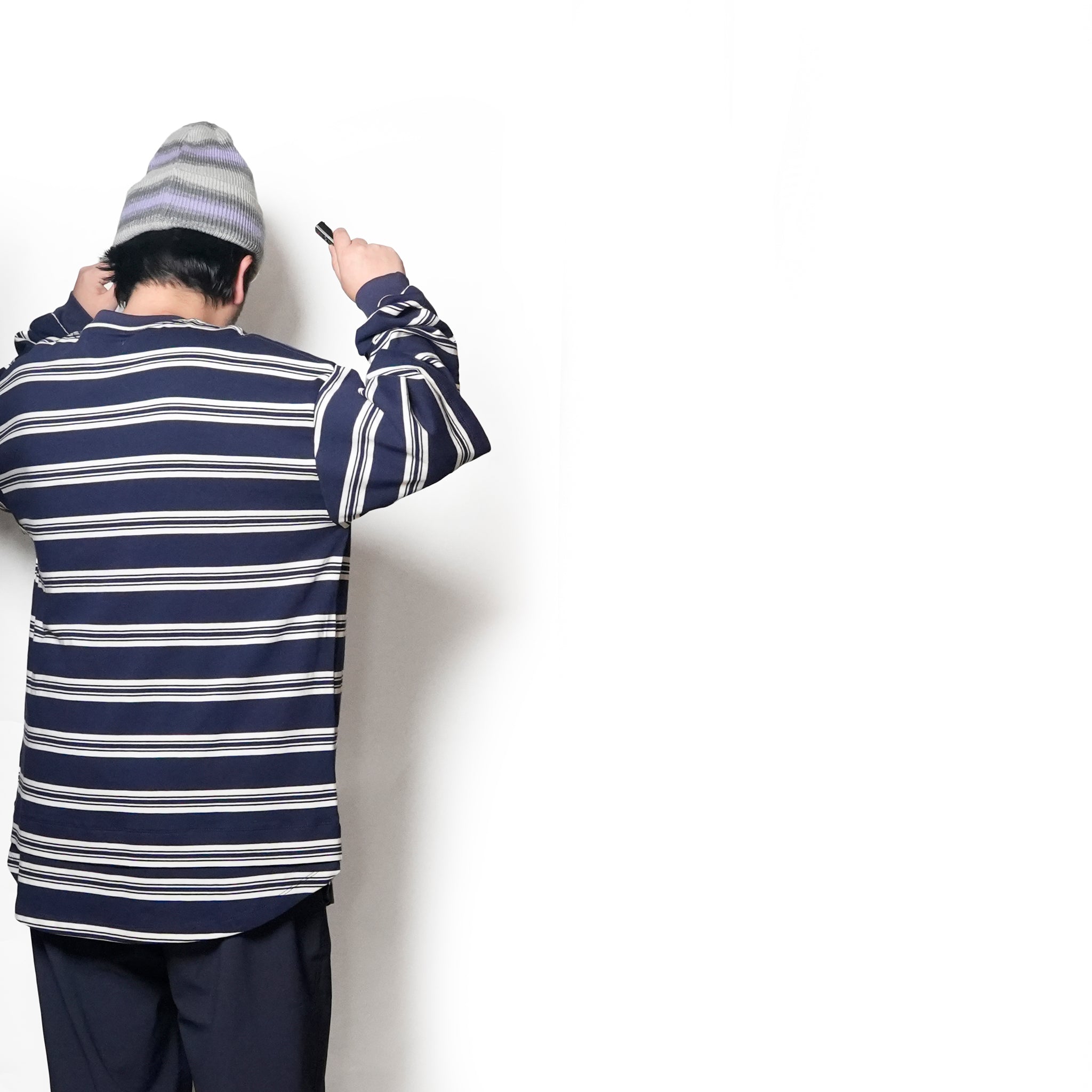 Border Layered Long Sleeve T-shirt | Color:ホワイトムスク/ネイビー/ハートフルレッド【AMBERGLEAM_アンバーグリーム】1328151111