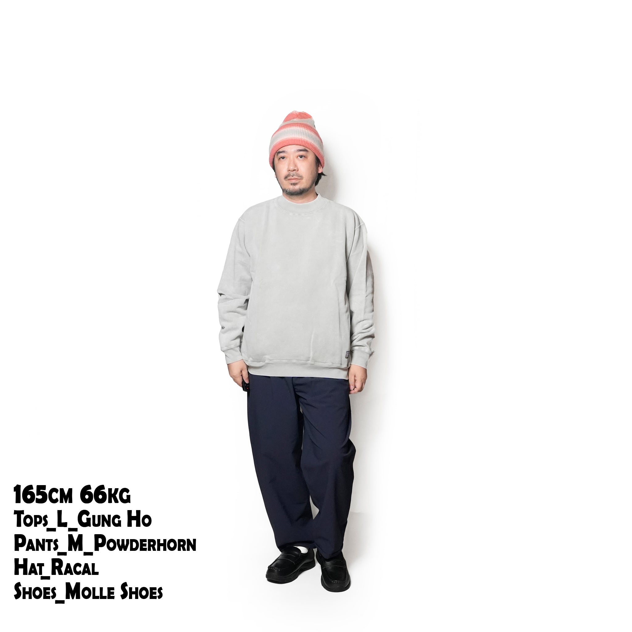 SWEAT HI-NECK | Color_Grey | No_gh5f006_grey【GUNG HO_ガンホー】
