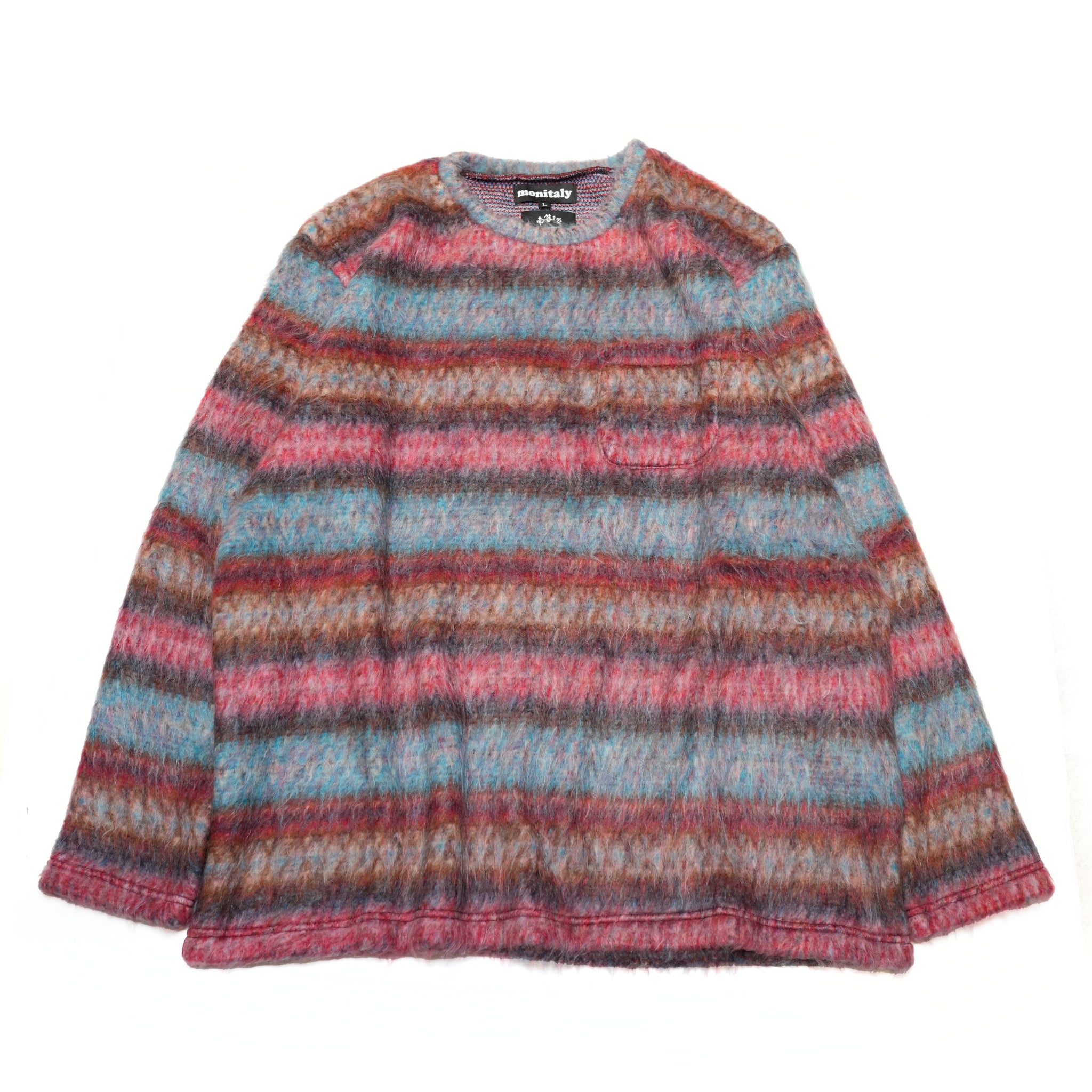 M32844-4_Fair Isle | Shaggy Long Sleeve Tee Made In Japan By MinamiShoten | Color:Fair Isle【MONITALY_モニタリー】