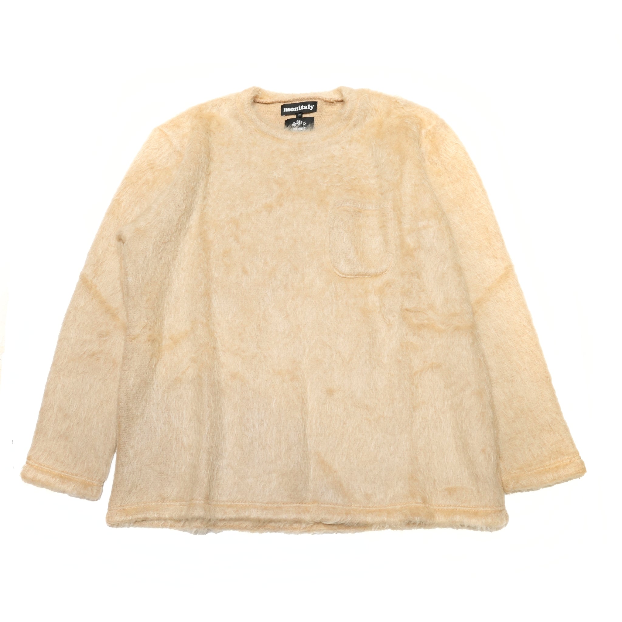 M32844-1_Ochre | Shaggy Long Sleeve Tee Made In Japan By MinamiShoten | Color:Ochre【MONITALY_モニタリー】