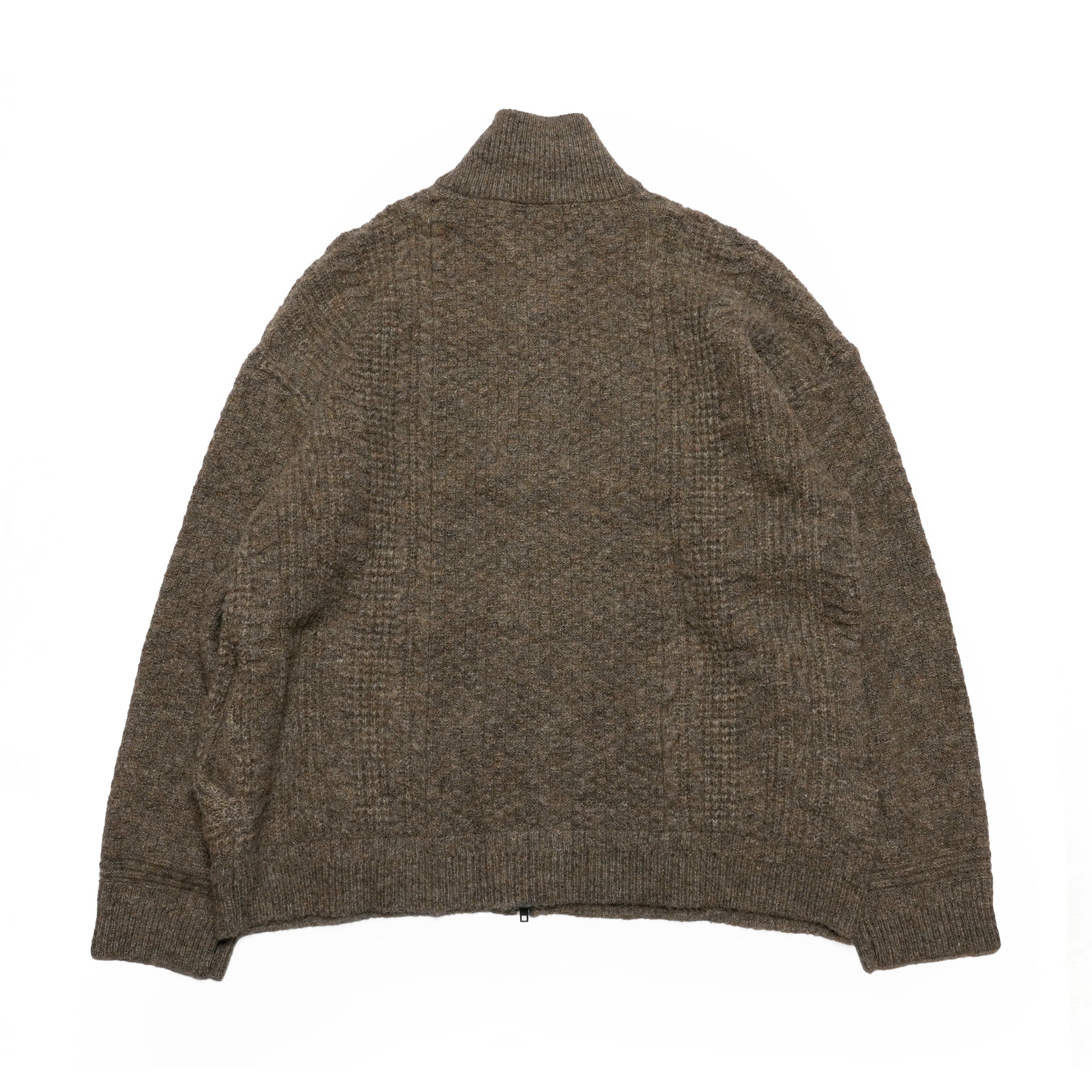 mix yarn knit zip | Color_Brown | No_M-2503452【MODEM DESIGN_モデムデザイン】