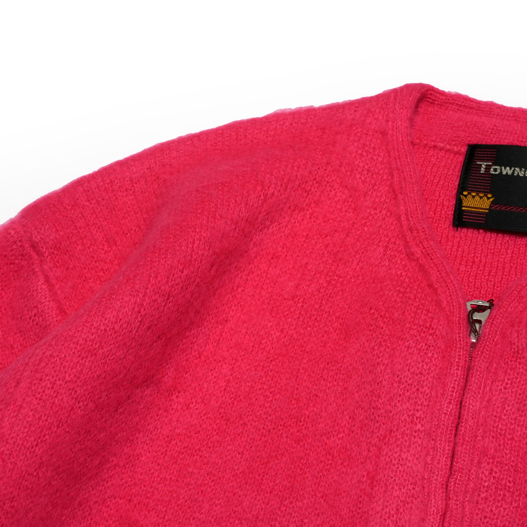 solid shaggy crew cardigan | Color_Pink | No_tc25f013_pink【TOWNCRAFT_タウンクラフト】