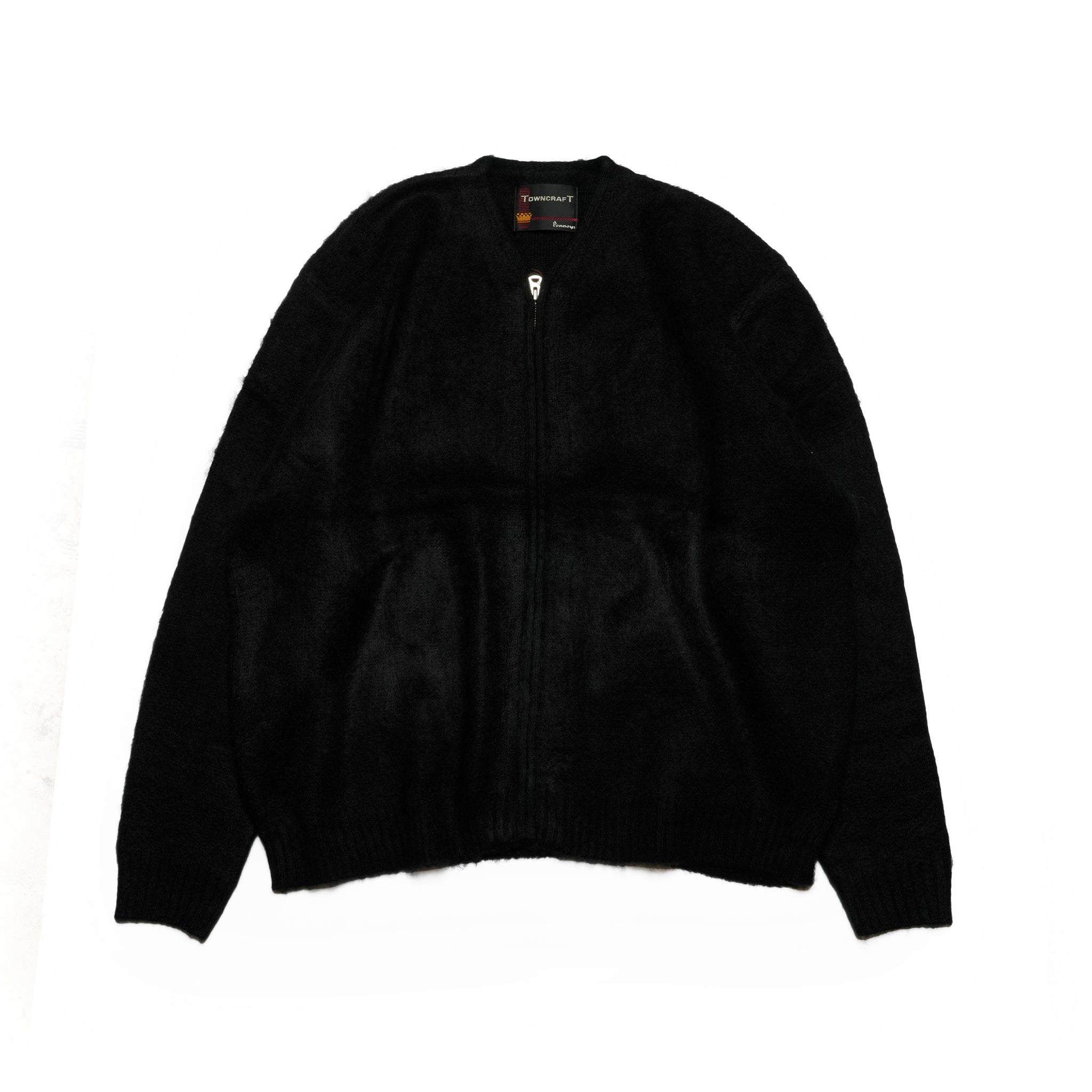 solid shaggy crew cardigan | Color_Black | No_tc25f013_black【TOWNCRAFT_タウンクラフト】
