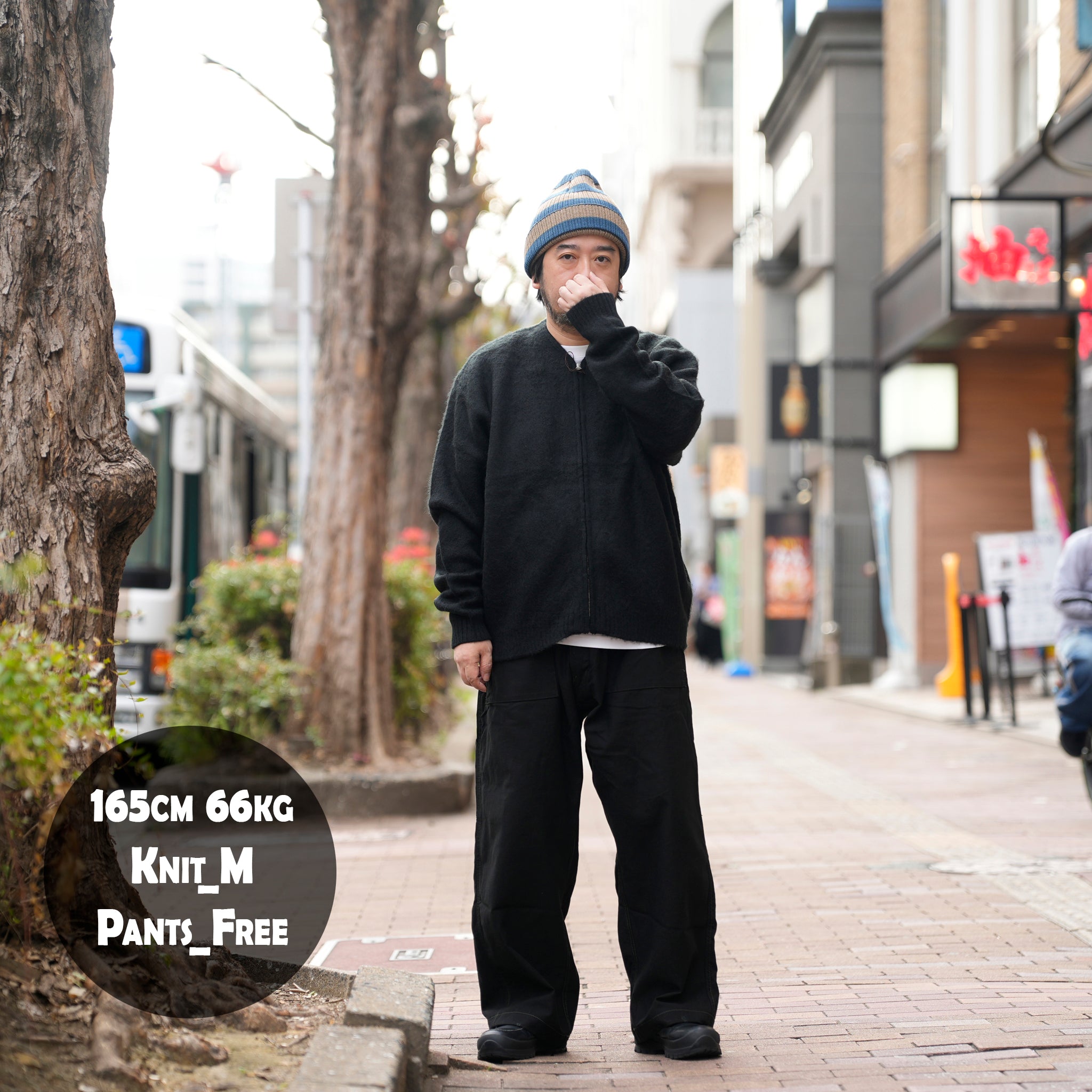 solid shaggy crew cardigan | Color_Black | No_tc25f013_black【TOWNCRAFT_タウンクラフト】