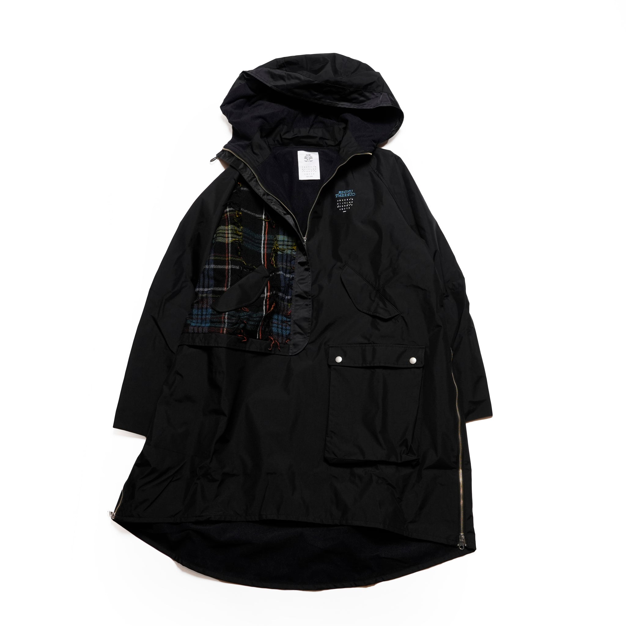 FRINGE WOOL MIX PULLOVER COAT | Color_Black | No_sf25aw-01_black【STOF_ストフ】