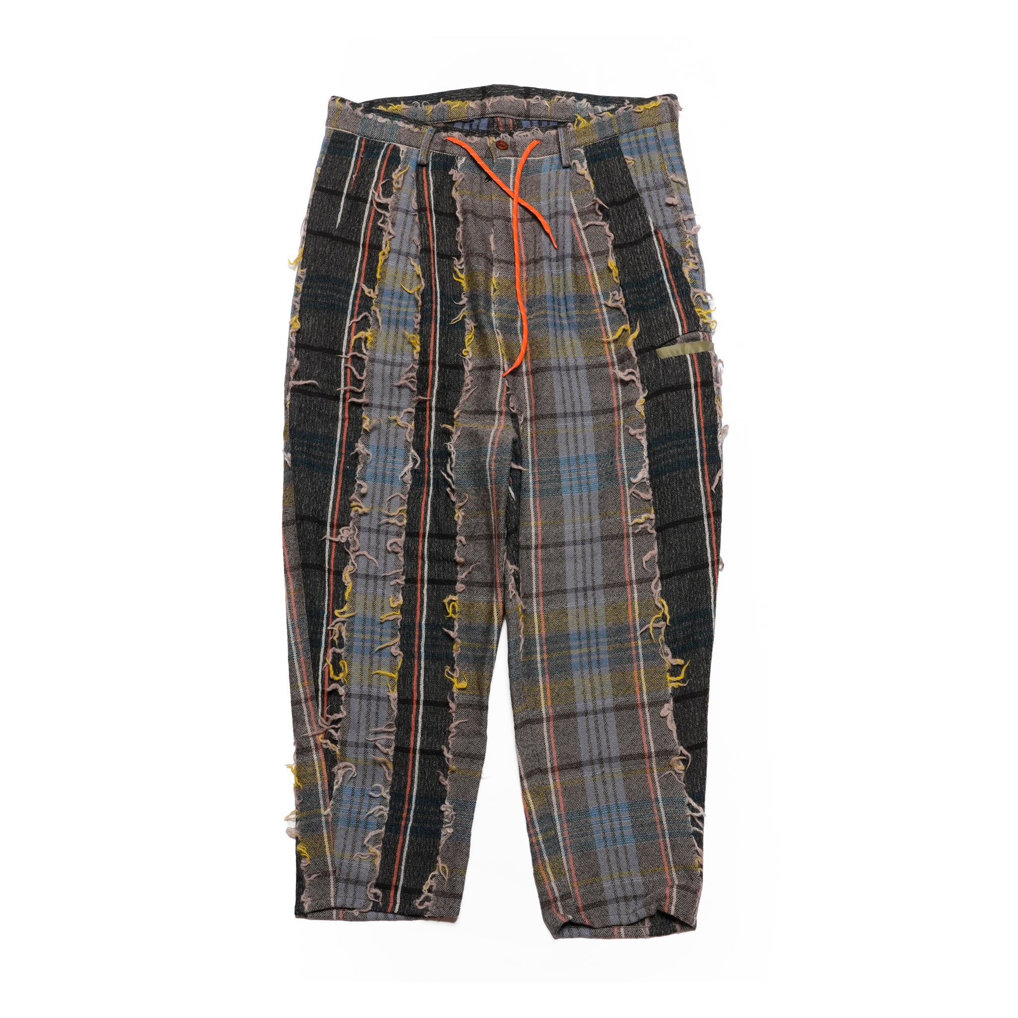 FRINGE WOOL CHECK WIDE SLACKS | Color_Beige | No_sf25aw-03_beige【STOF_ストフ】