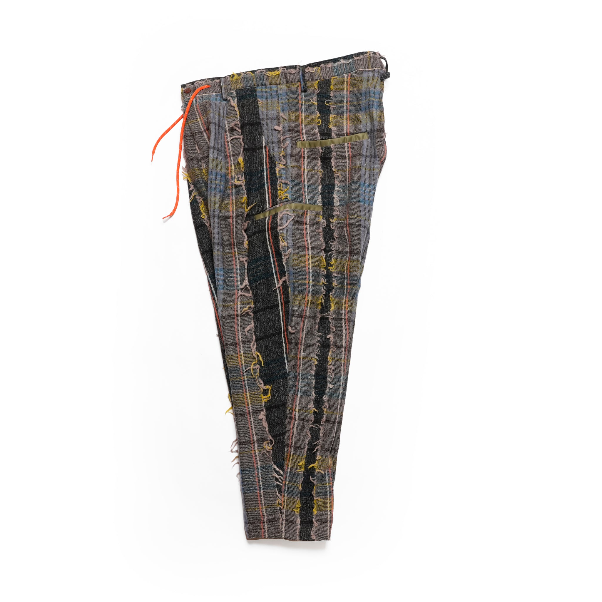 FRINGE WOOL CHECK WIDE SLACKS | Color_Beige | No_sf25aw-03_beige【STOF_ストフ】