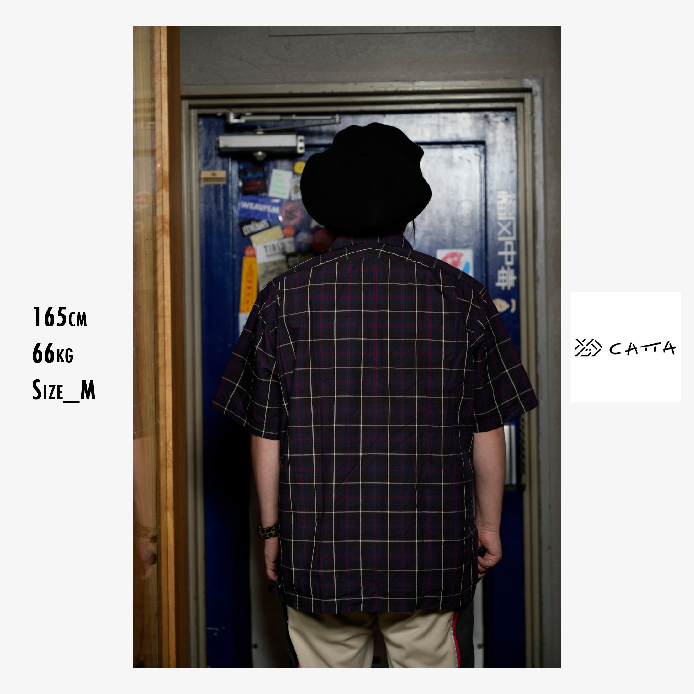 OP-05_Brown | OPEN COLLAR SHIRT-BRITISH CHECK | Color:Brown【CATTA SHIRTS_カッタ シャツ】