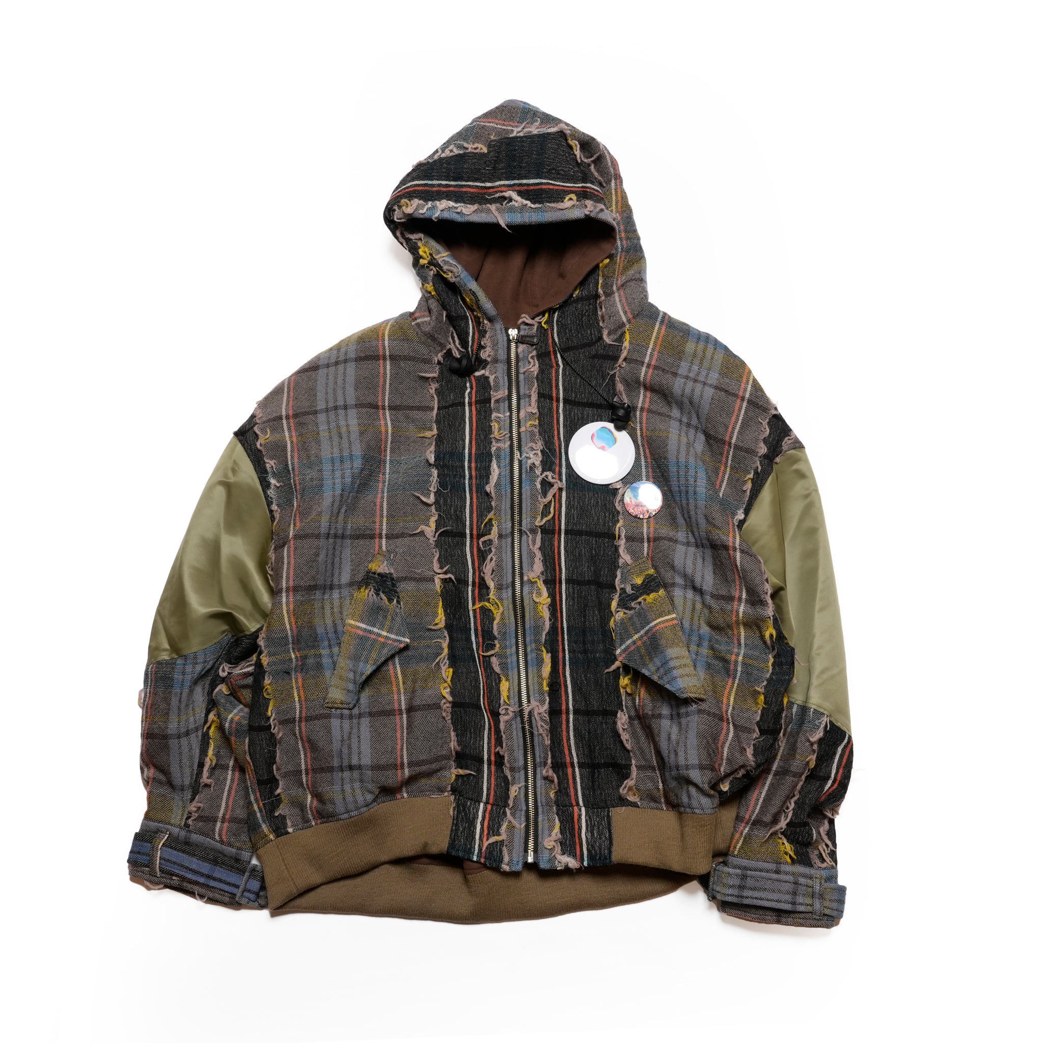 FRINGE WOOL MIX HOODED BLOUSON | Color_Beige | No_sf25aw-02_beige【STOF_ストフ】