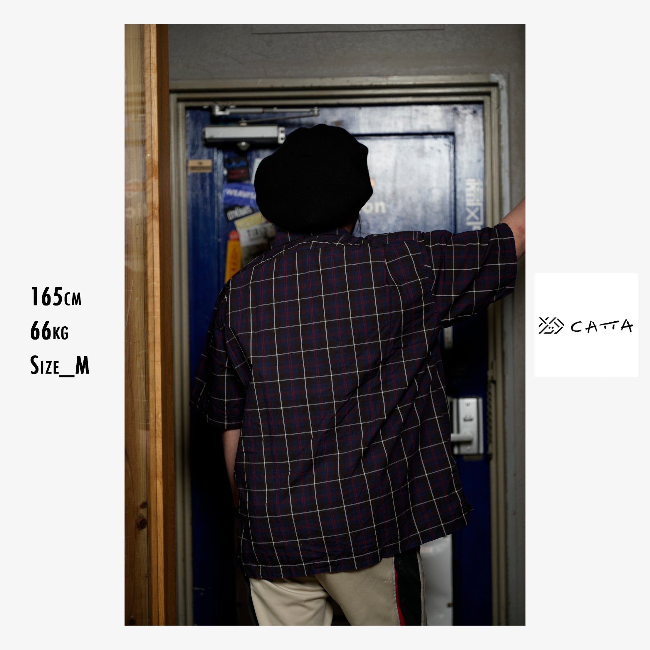 OP-05_Brown | OPEN COLLAR SHIRT-BRITISH CHECK | Color:Brown【CATTA SHIRTS_カッタ シャツ】