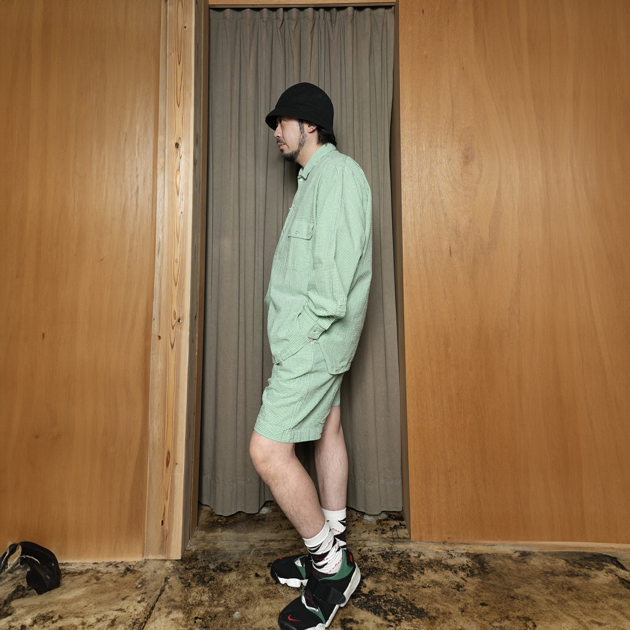 No:BES-03_B | Name:BAGS EASY SHORT PANTS-SOCCER GINGHAM | Color:Green【CATTA_カッタ】