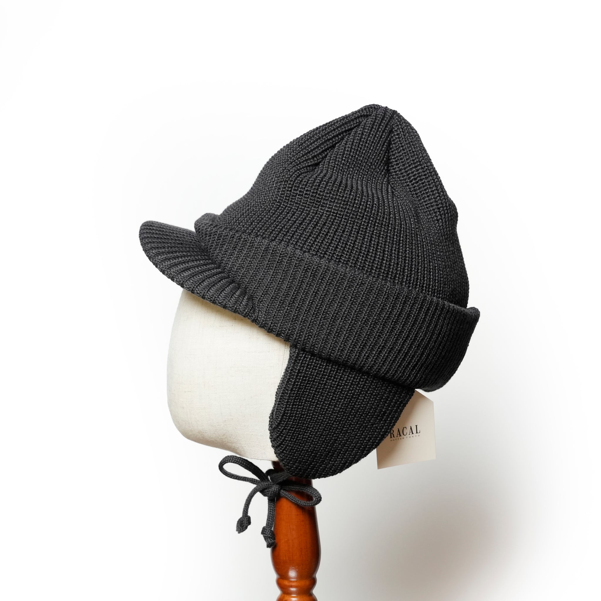 Ear Brim Beanie | Color_Beige / Charcoal / Black | No_rl-25-1407【RACAL_ラカル】