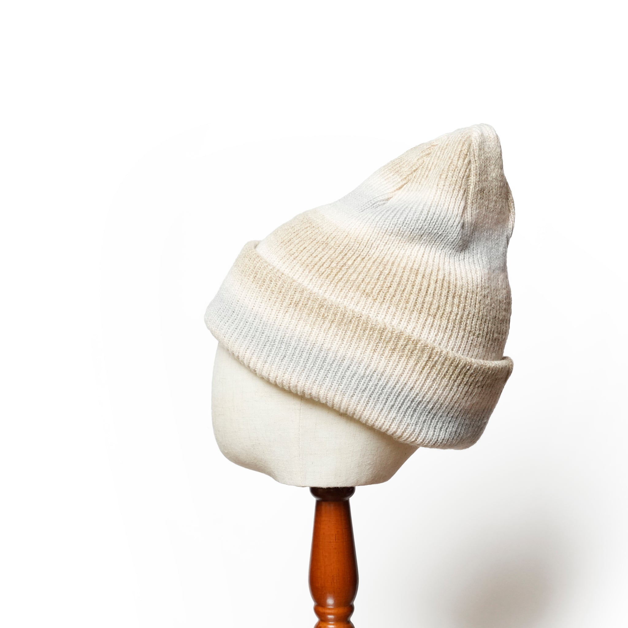 Reversible Ombre Border Knit Cap | Color_Beige / Brown / Pink / Gray  | No_rl-25-029w【RACAL_ラカル】【ネコポス選択可能】