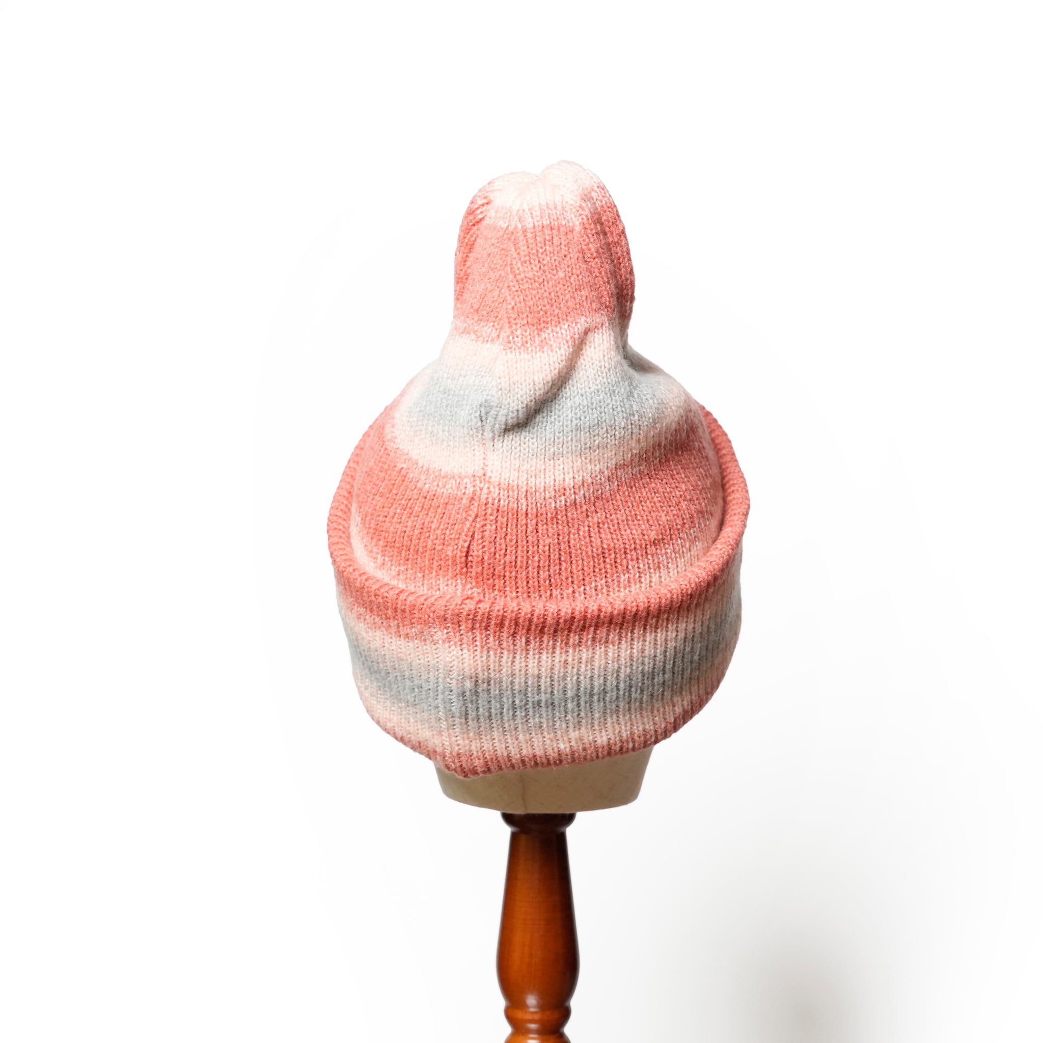 Reversible Ombre Border Knit Cap | Color_Beige / Brown / Pink / Gray  | No_rl-25-029w【RACAL_ラカル】【ネコポス選択可能】